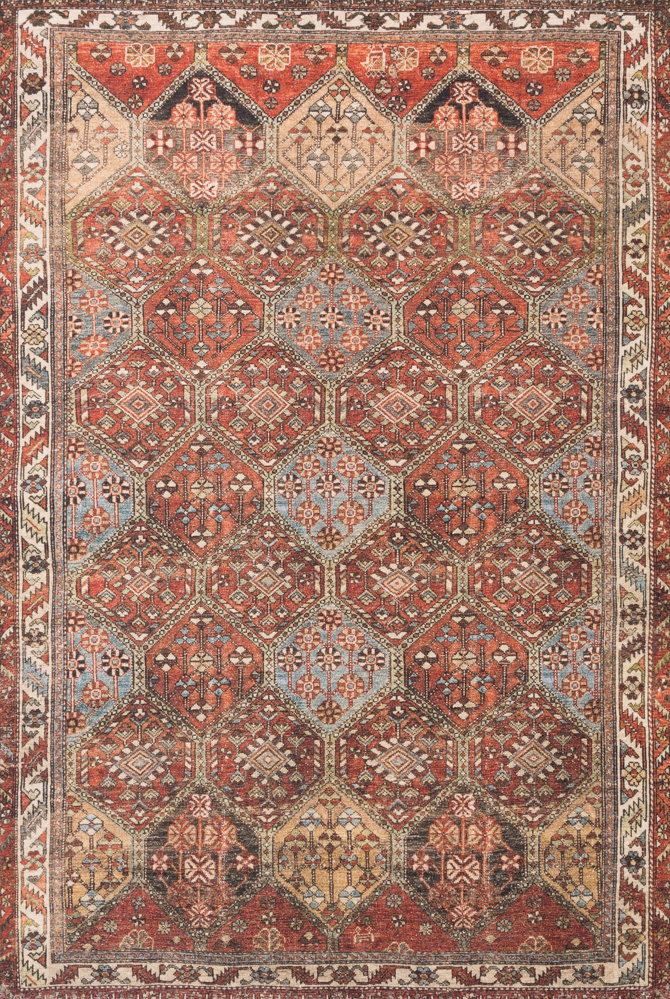 front view of Loren Spice / Multi luxury Rug