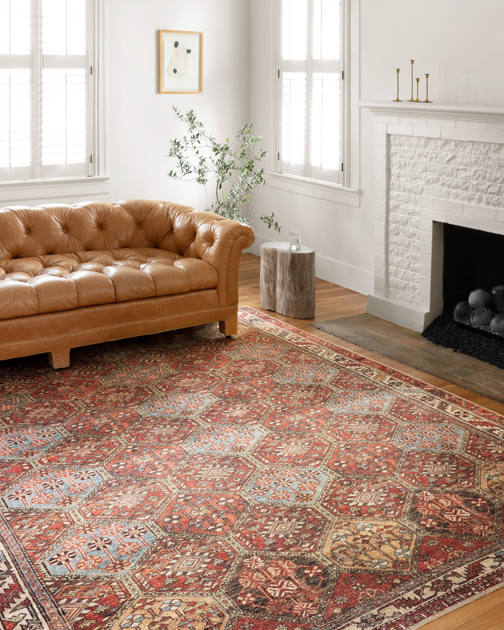 angle view of Loren Spice / Multi luxury Rug