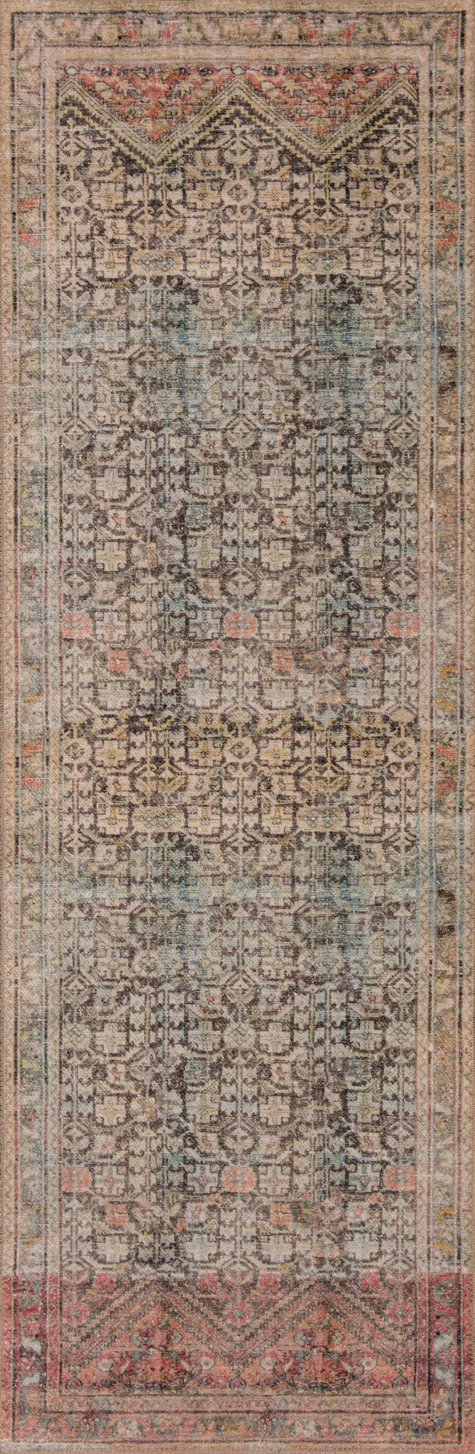 detail view of Loren Charcoal / Multi luxury Rug