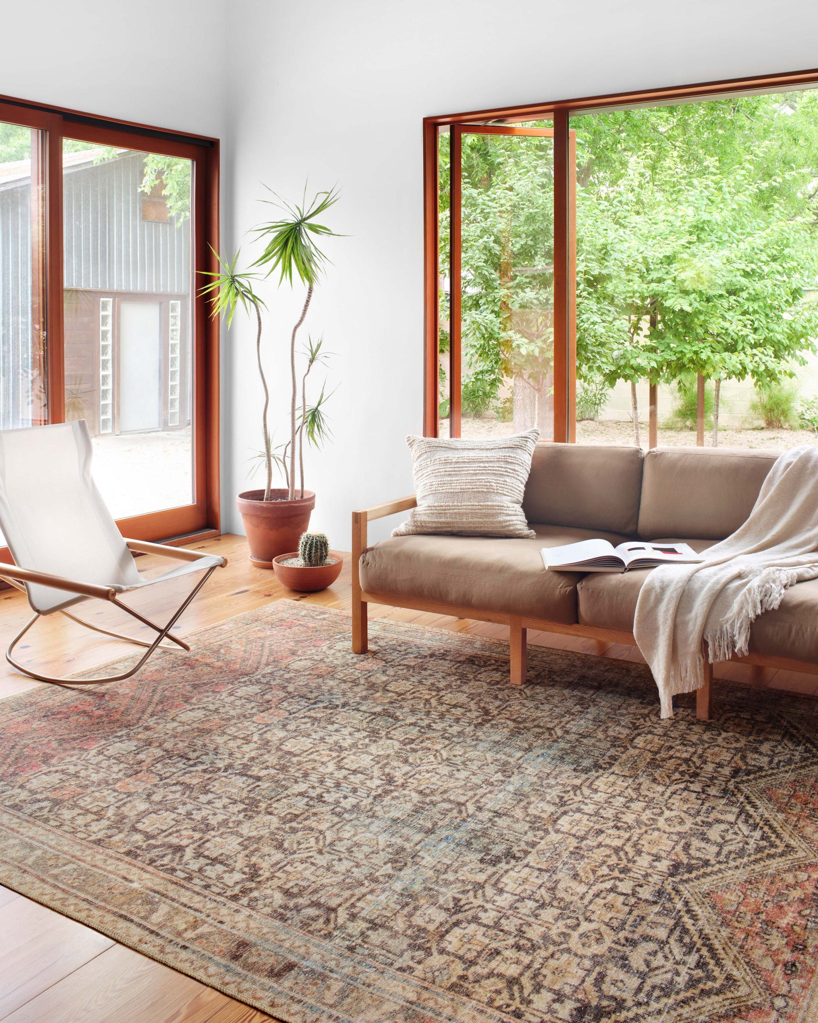 angle view of Loren Charcoal / Multi luxury Rug
