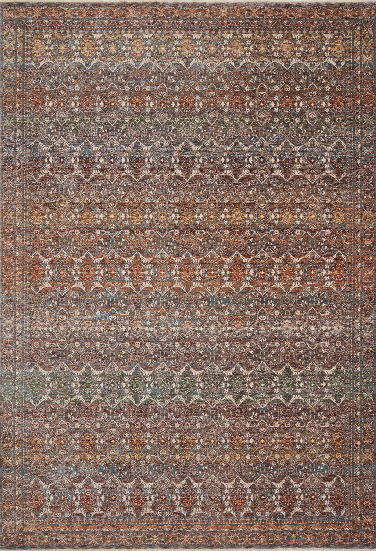 front view of Lourdes Stone / Multi luxury Rug