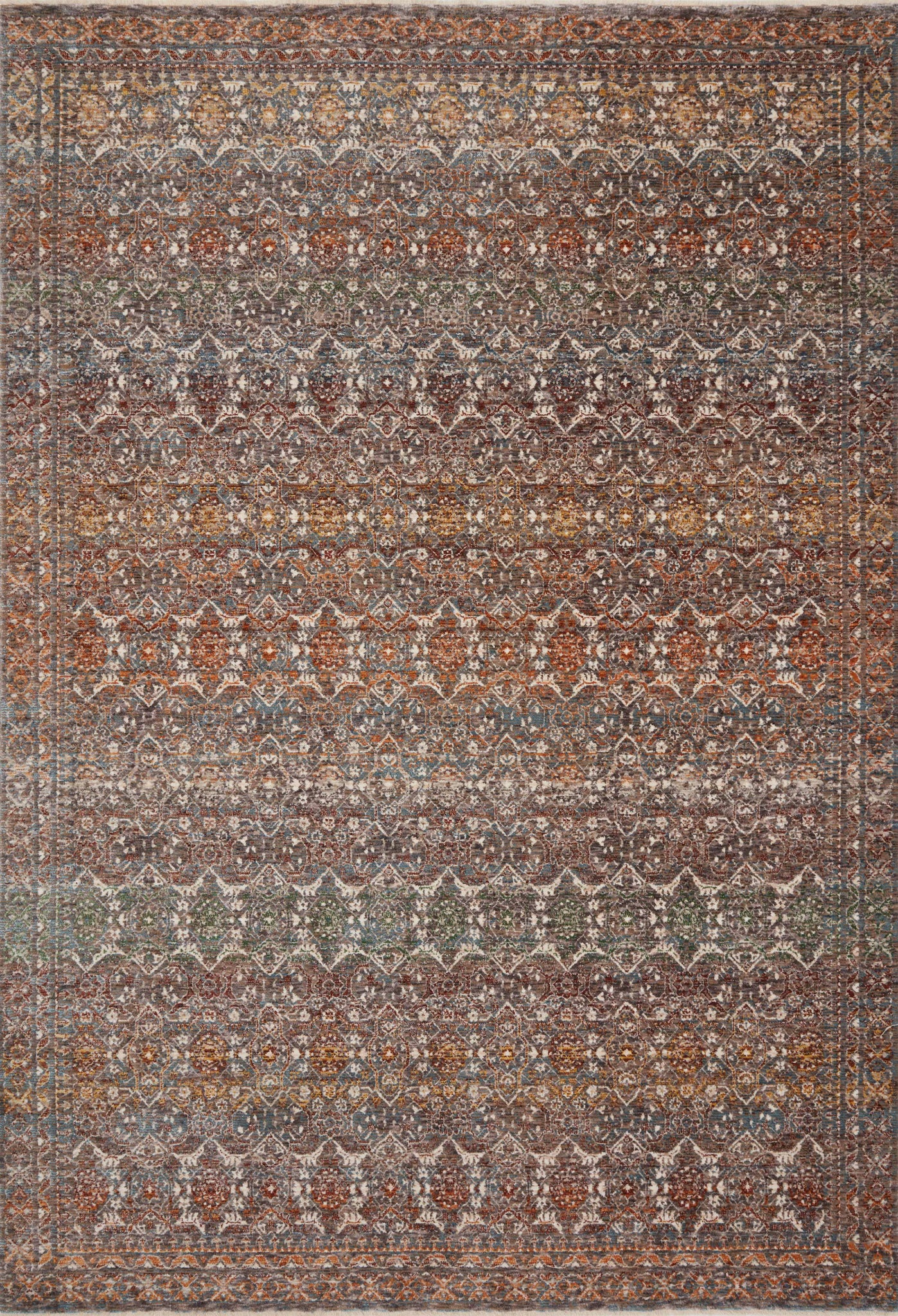 front view of Lourdes Stone / Multi luxury Rug
