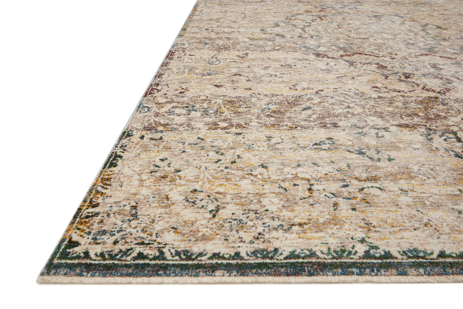 front view of Lourdes Ivory / Multi luxury Rug