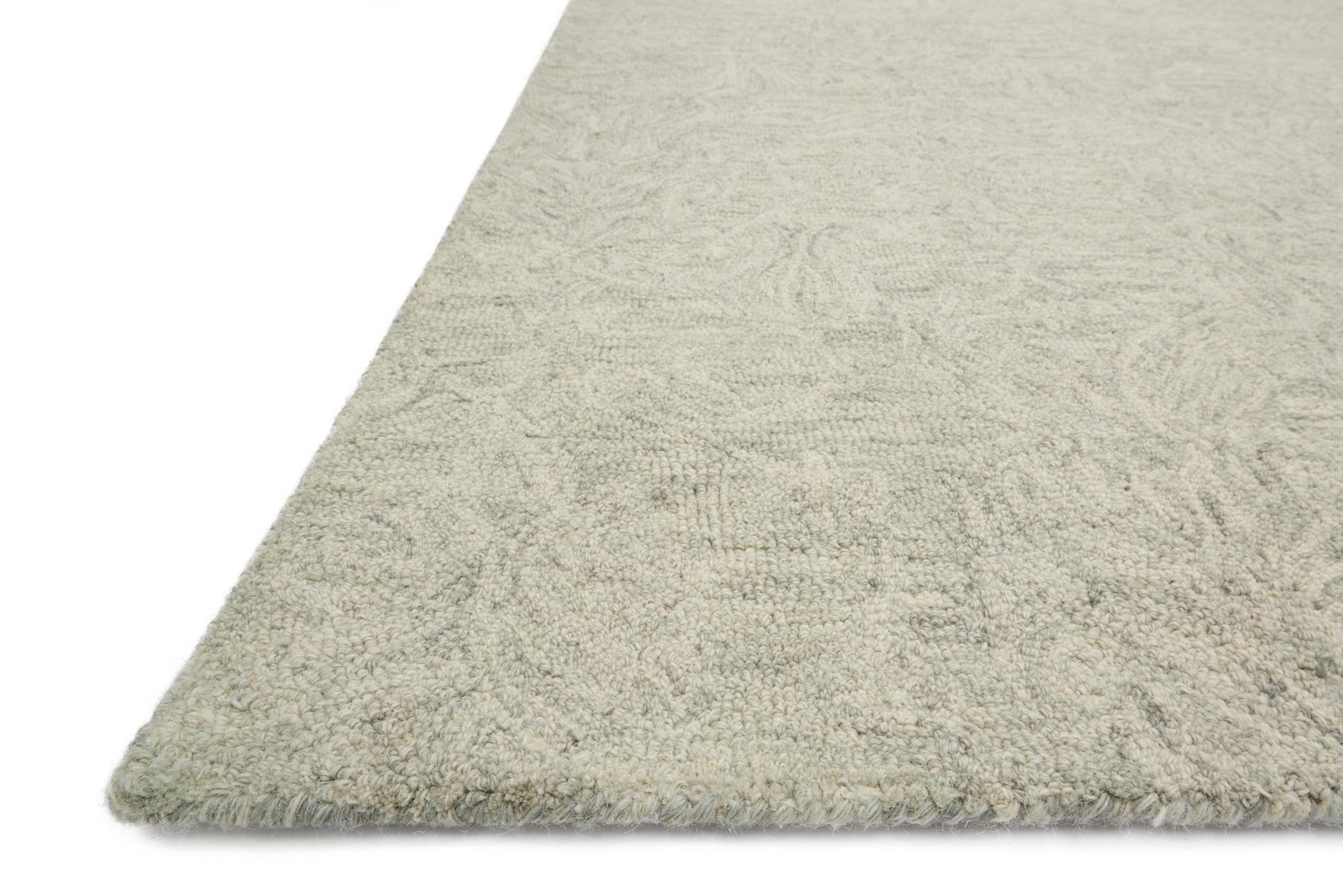 side view of Lyle Mist luxury Rug