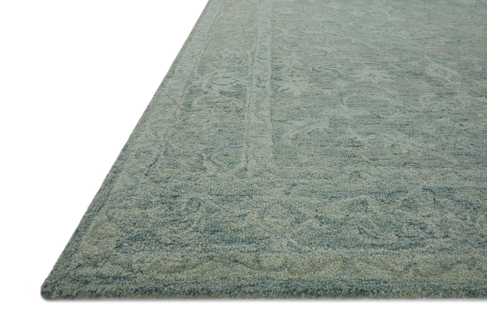 angle view of Lyle Teal luxury Rug