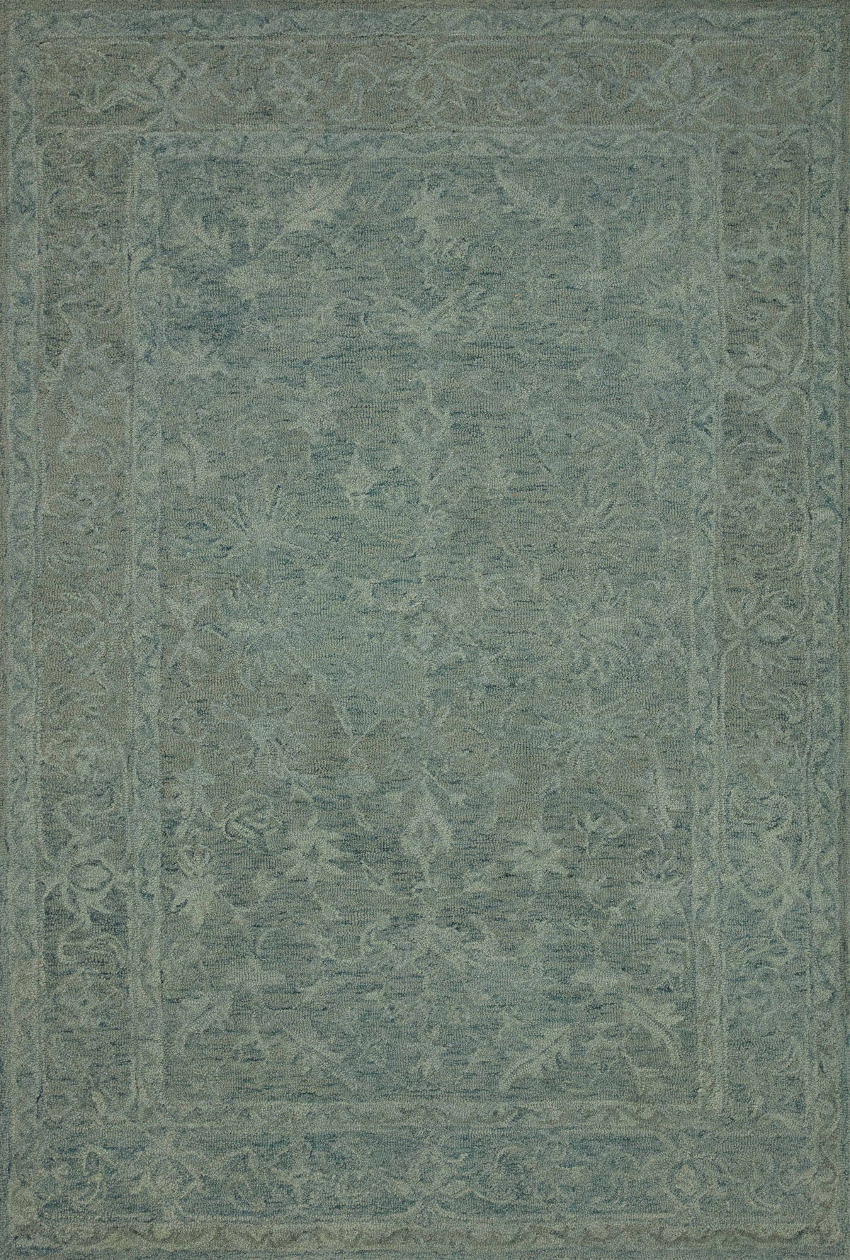 front view of Lyle Teal luxury Rug