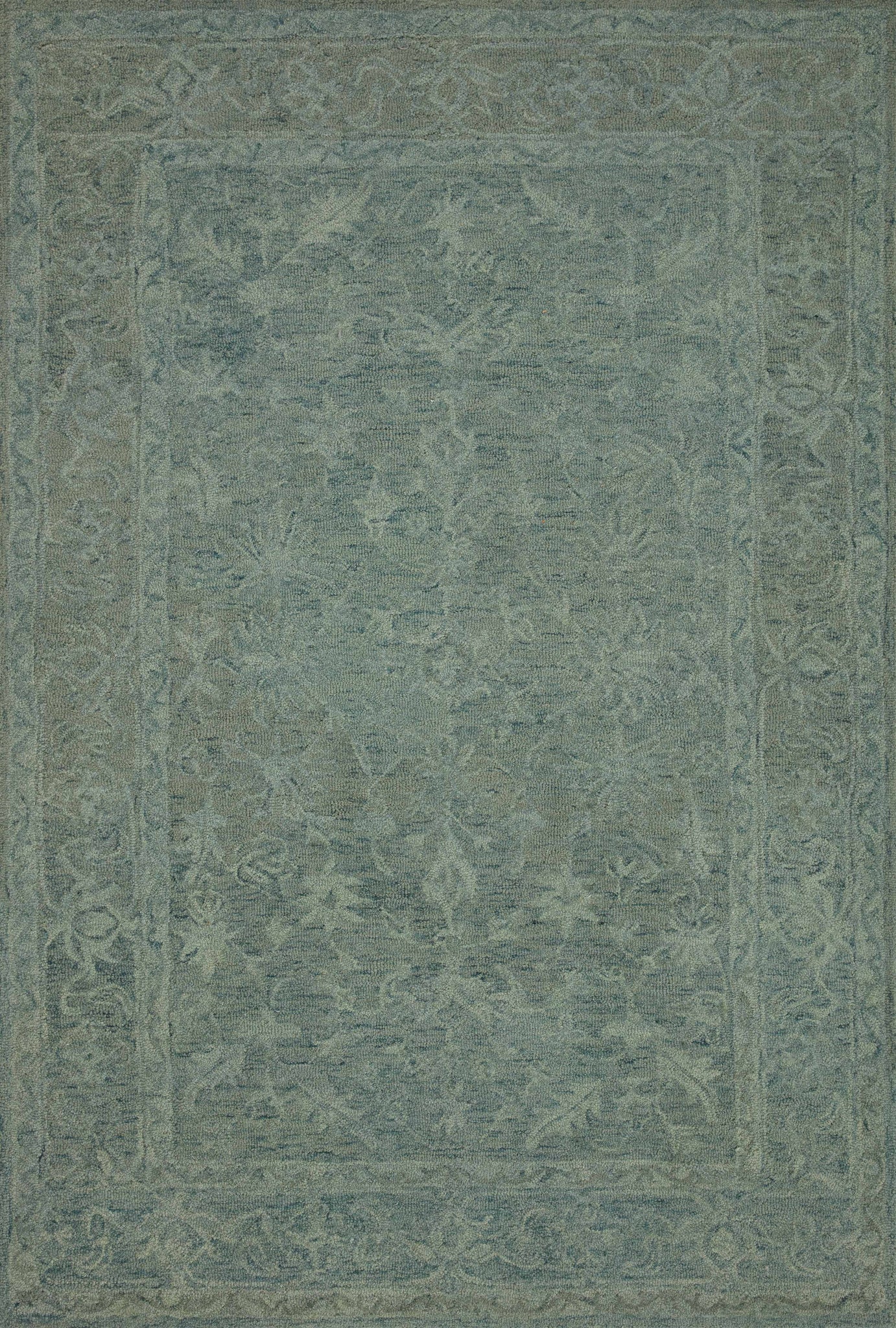 front view of Lyle Teal luxury Rug