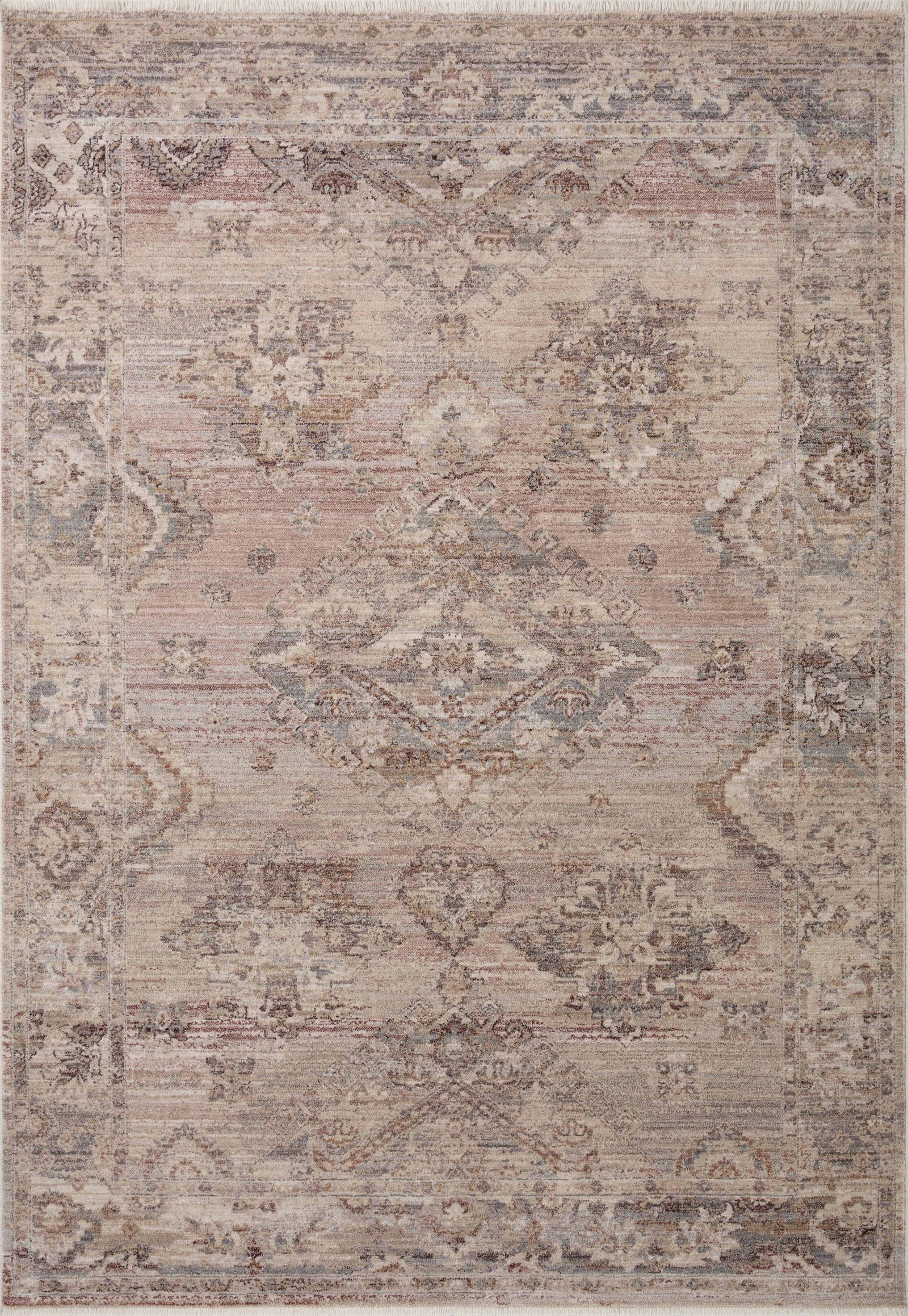 front view of Lyra Blush / Dove luxury Rug