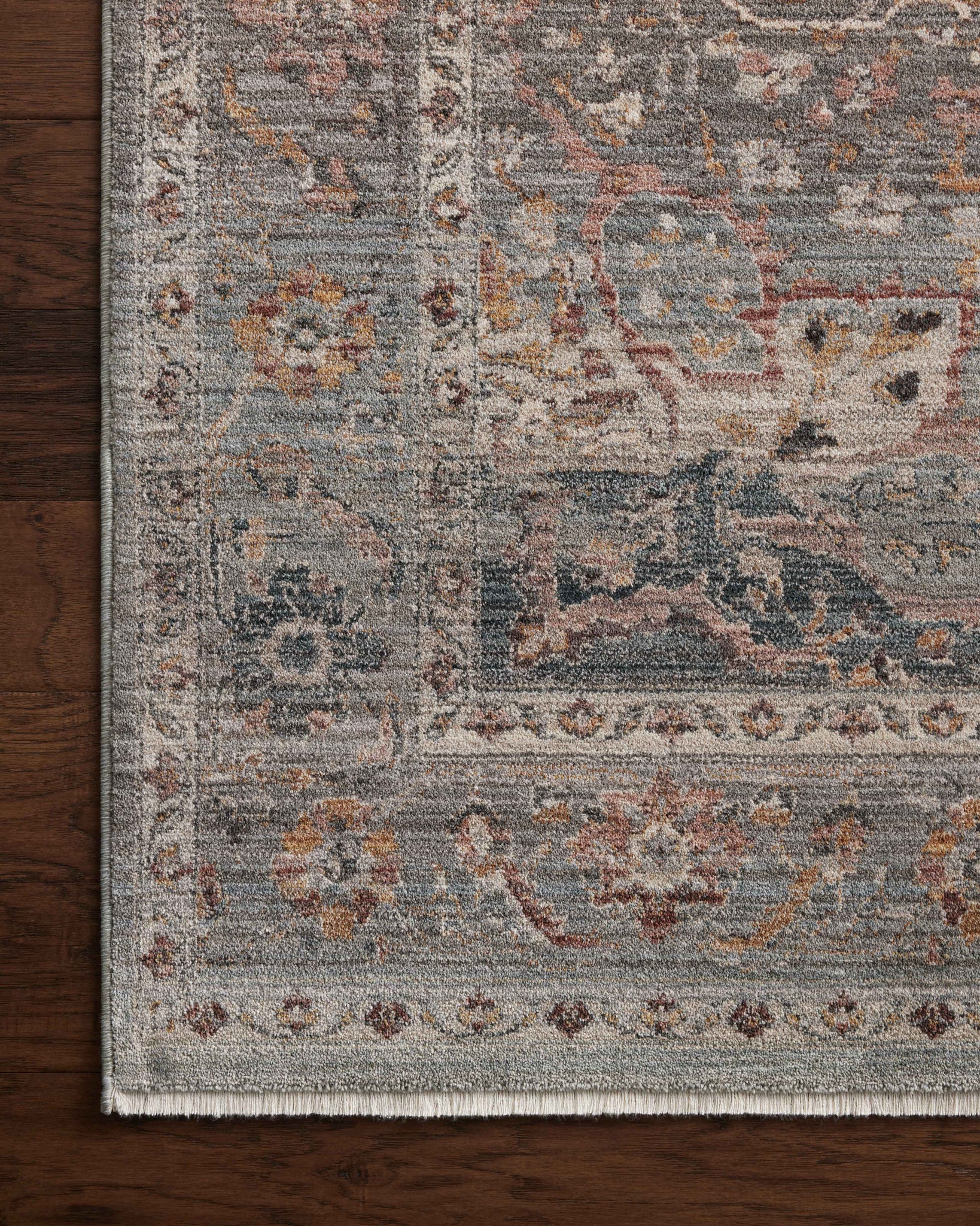 side view of Lyra Sky / Multi luxury Rug