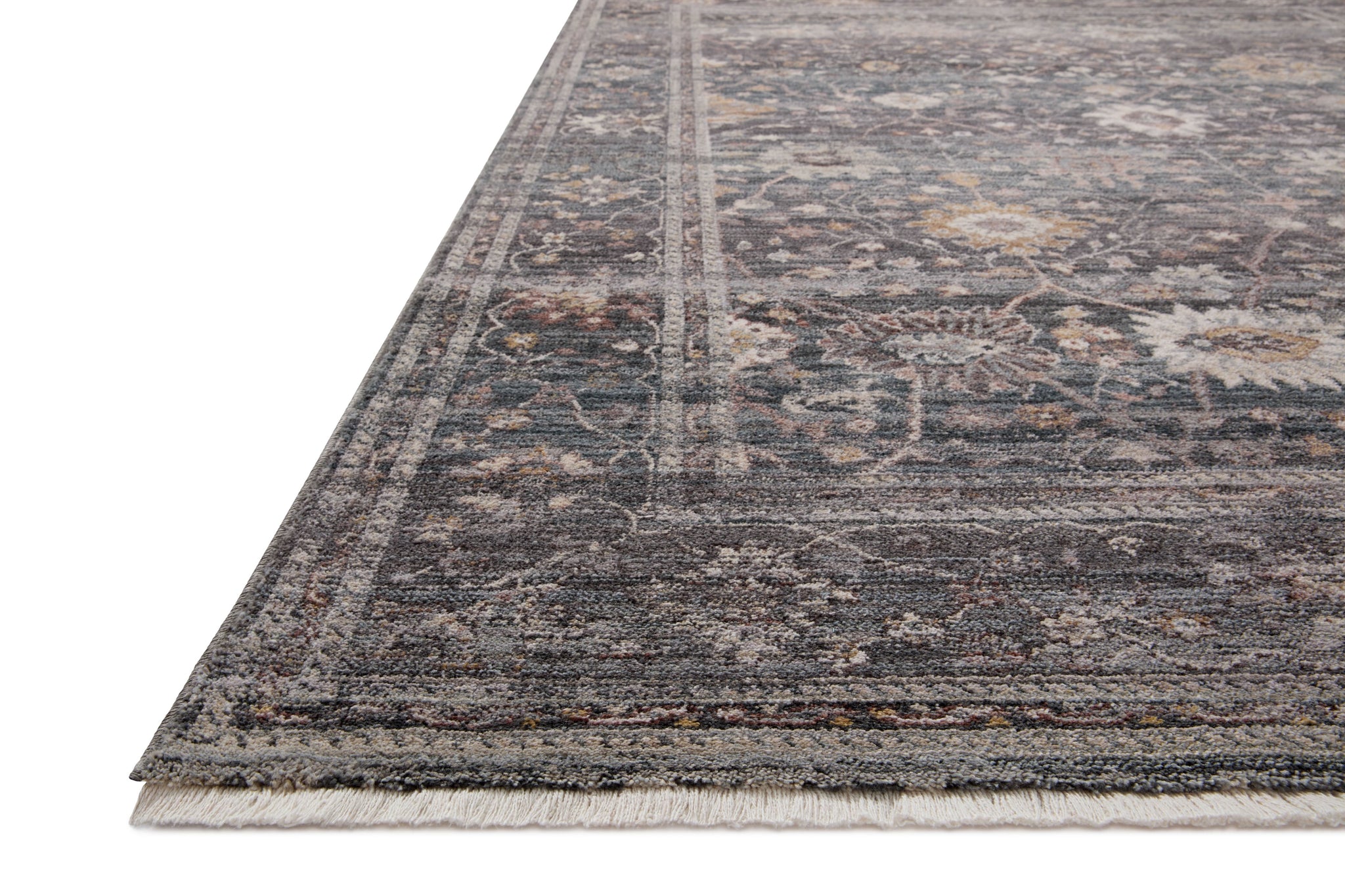 angle view of Lyra Ink / Multi luxury Rug
