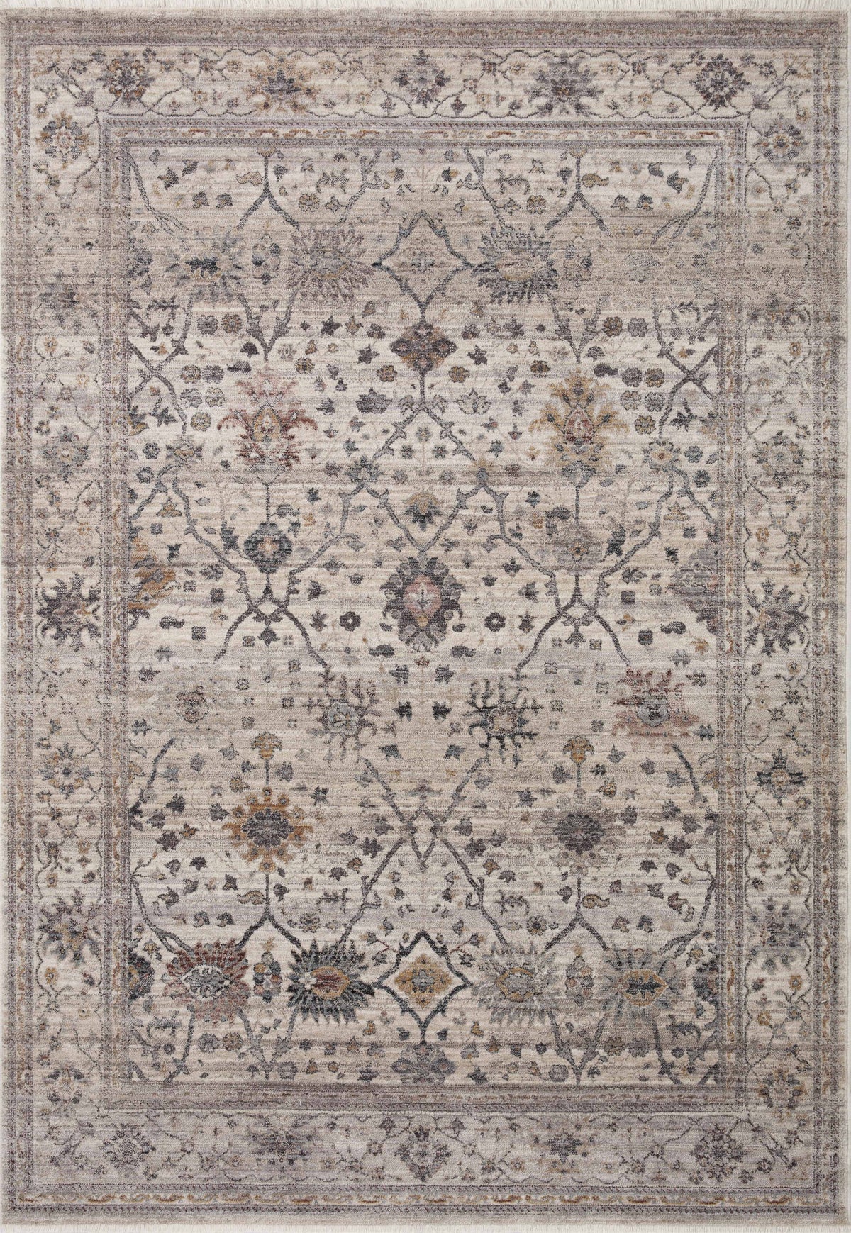 front view of Lyra Pebble / Multi luxury Rug