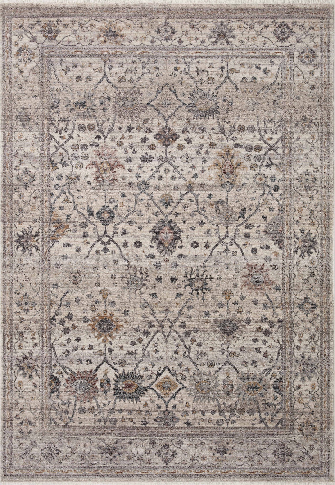 front view of Lyra Pebble / Multi luxury Rug
