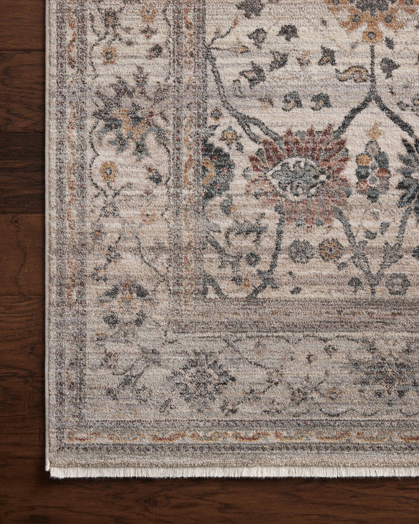 side view of Lyra Pebble / Multi luxury Rug