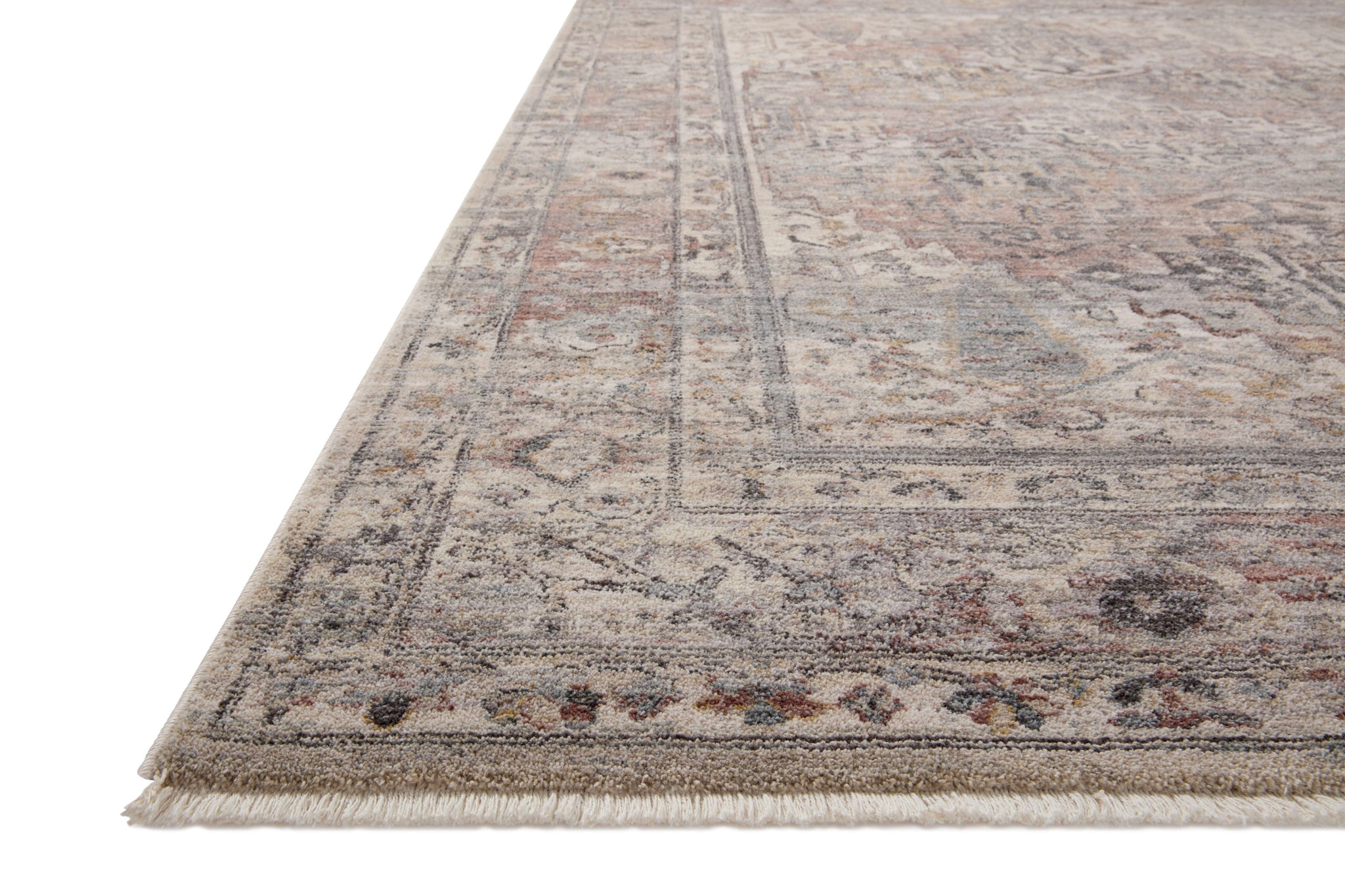 angle view of Lyra Sunset / Silver luxury Rug