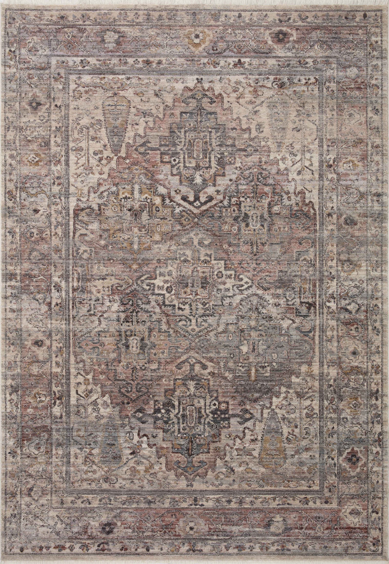 front view of Lyra Sunset / Silver luxury Rug