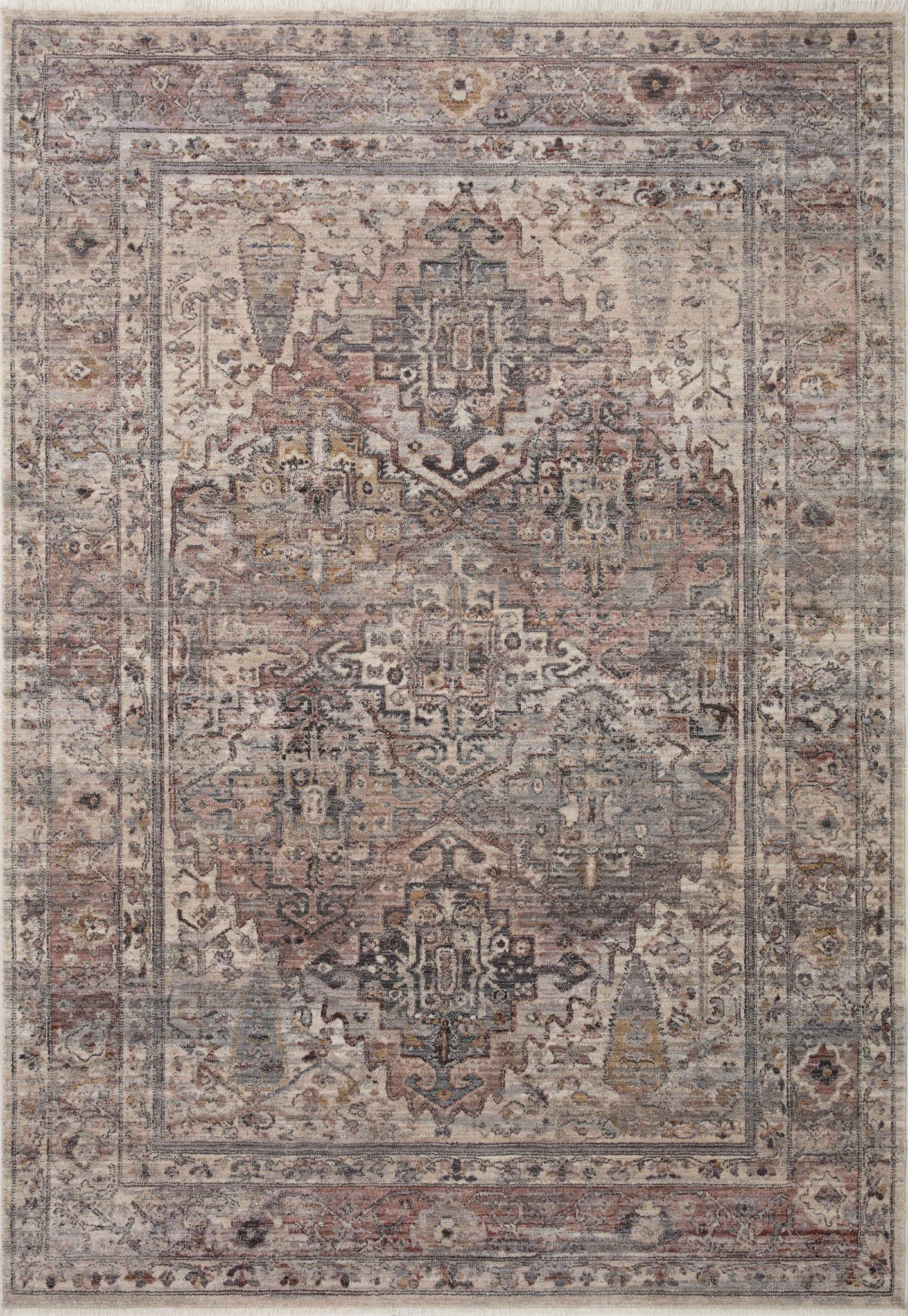 front view of Lyra Sunset / Silver luxury Rug