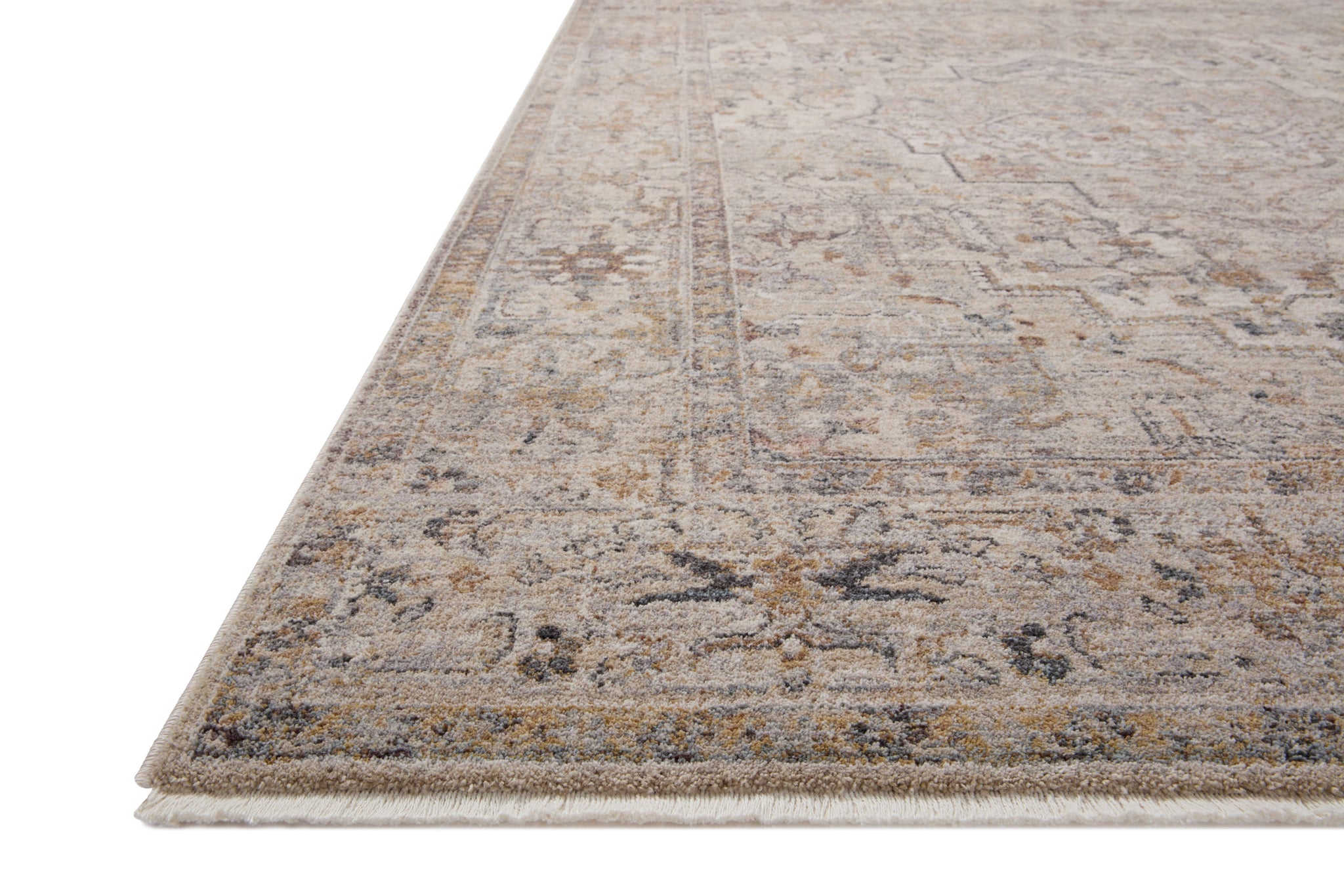 angle view of Lyra Natural / Gold luxury Rug