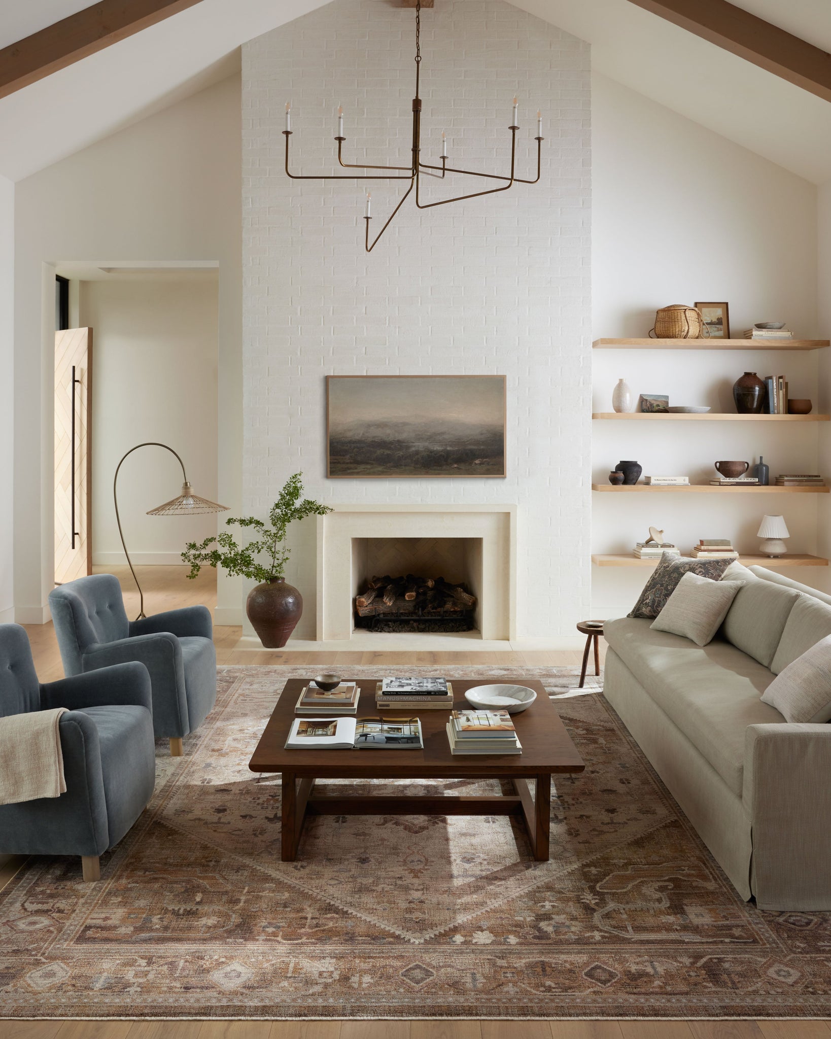 angle view of Lyra Natural / Mocha luxury Rug
