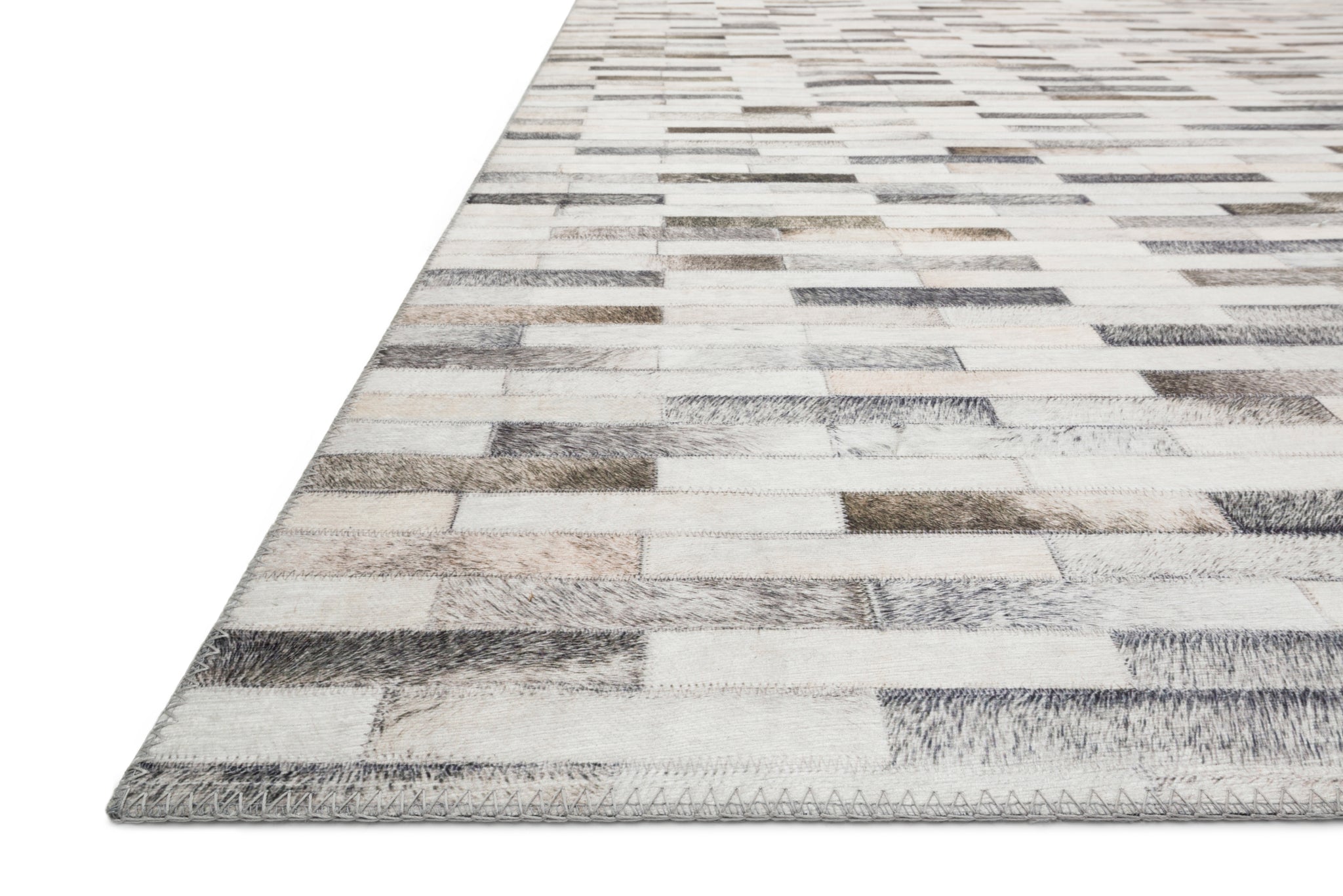 side view of Maddox Ivory / Grey luxury Rug