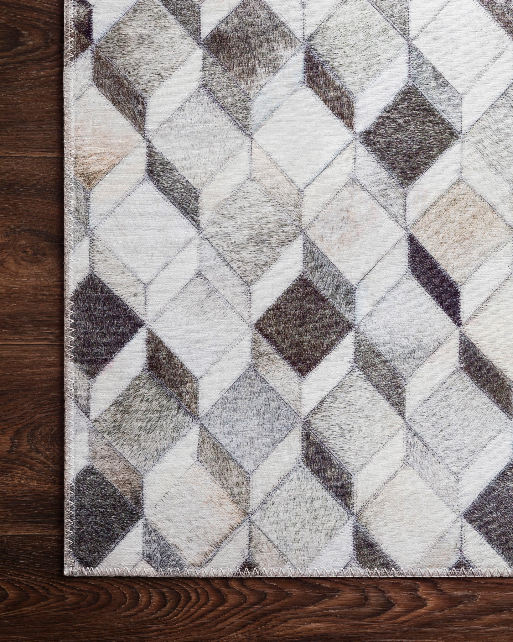 lifestyle view of Maddox Grey / Mocha luxury Rug