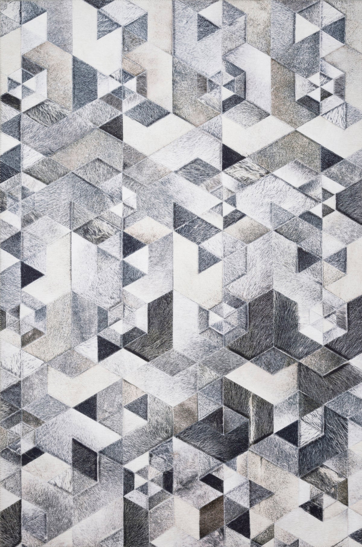 front view of Maddox Grey / Ivory luxury Rug
