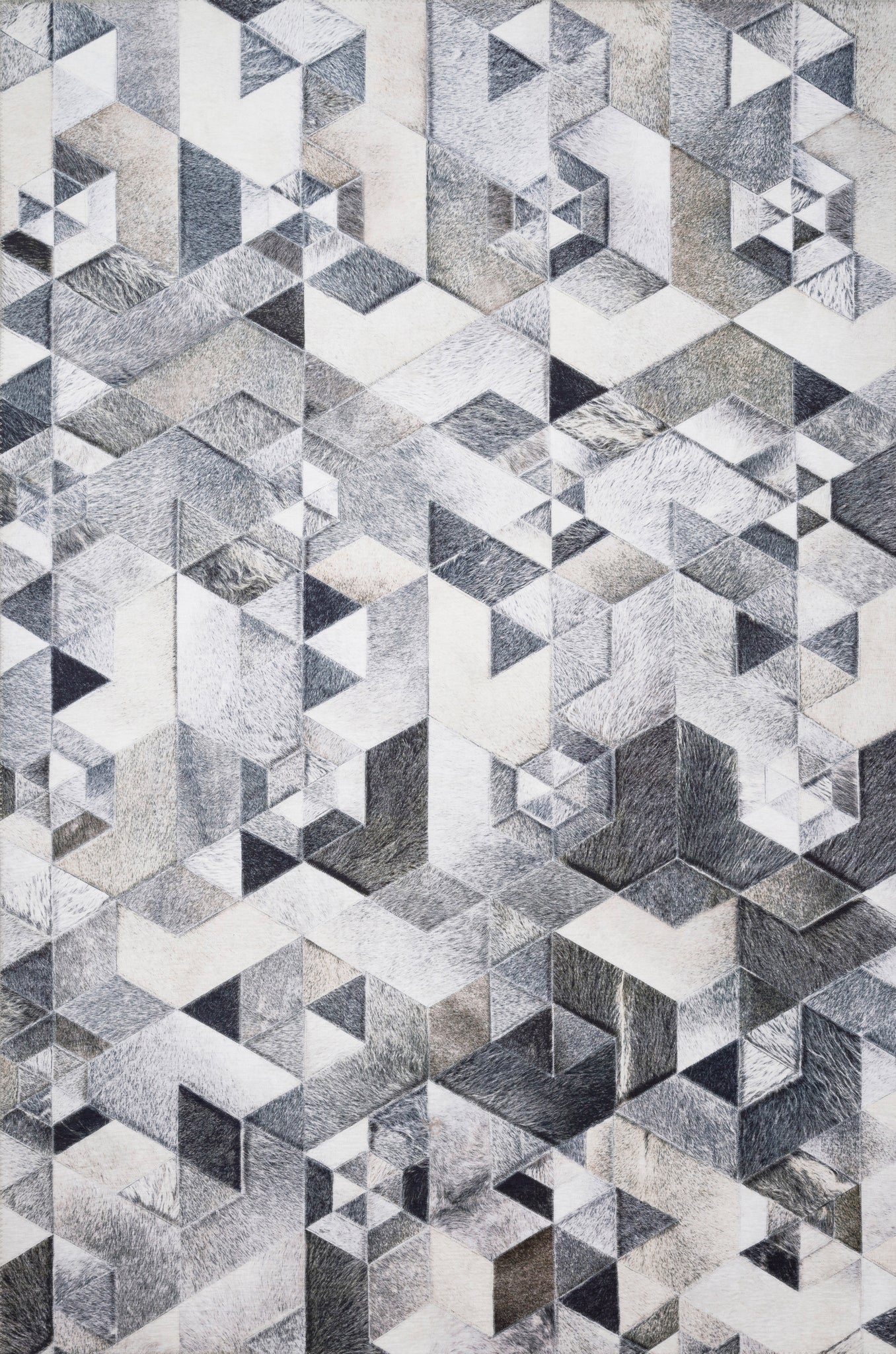 front view of Maddox Grey / Ivory luxury Rug
