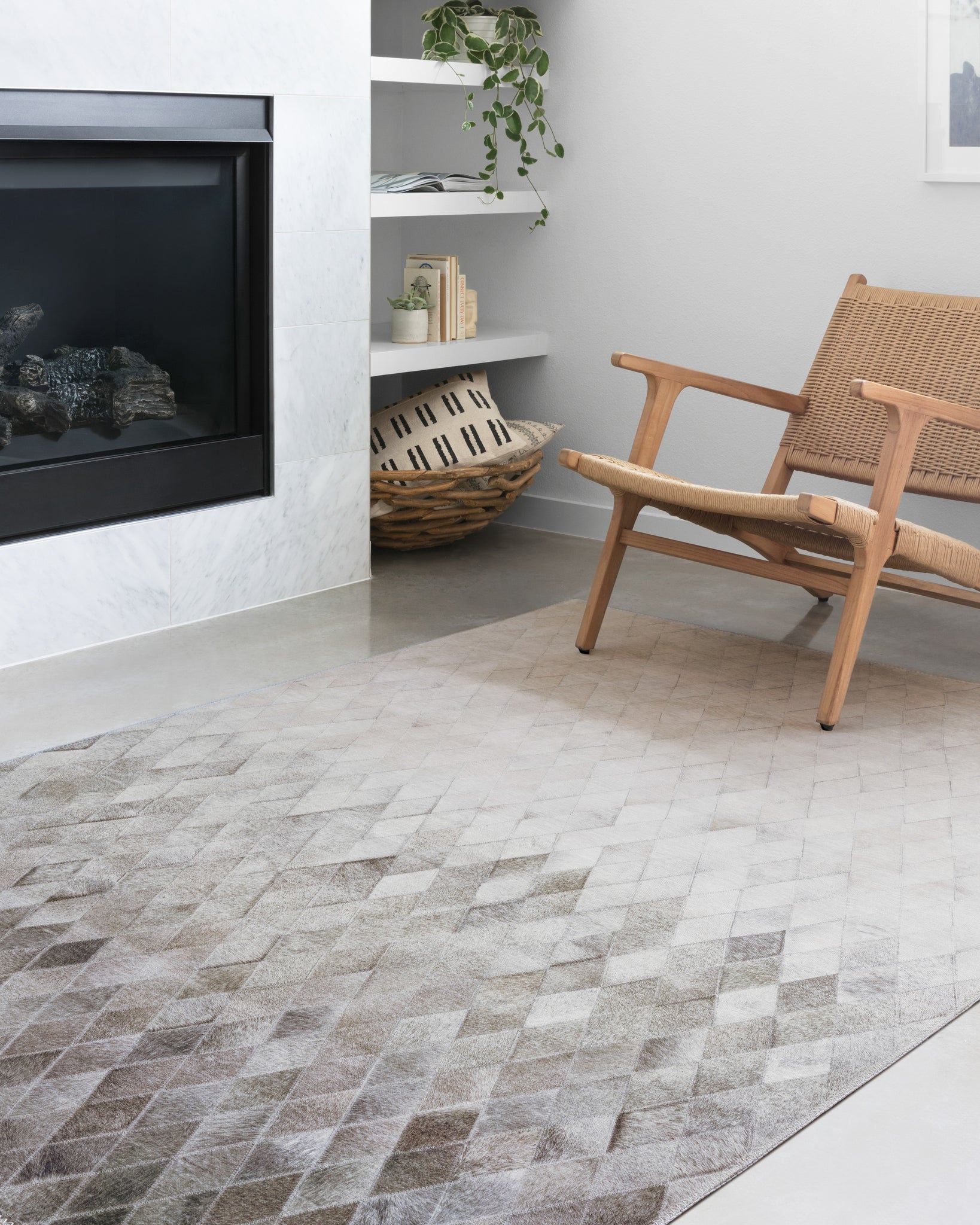 angle view of Maddox Sand / Taupe luxury Rug