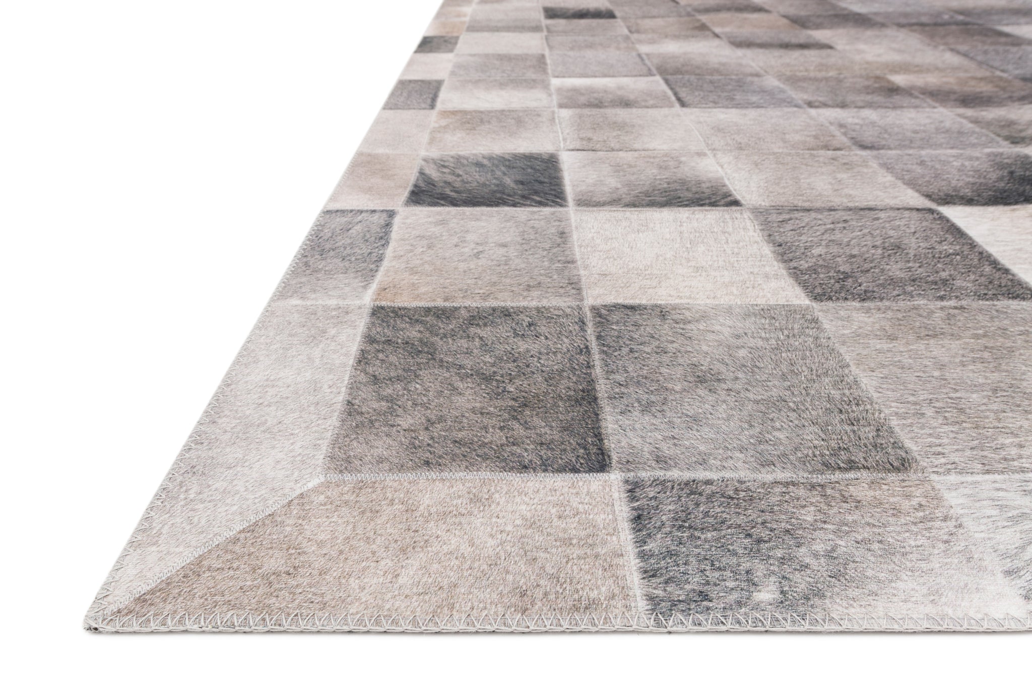 side view of Maddox Charcoal / Grey luxury Rug