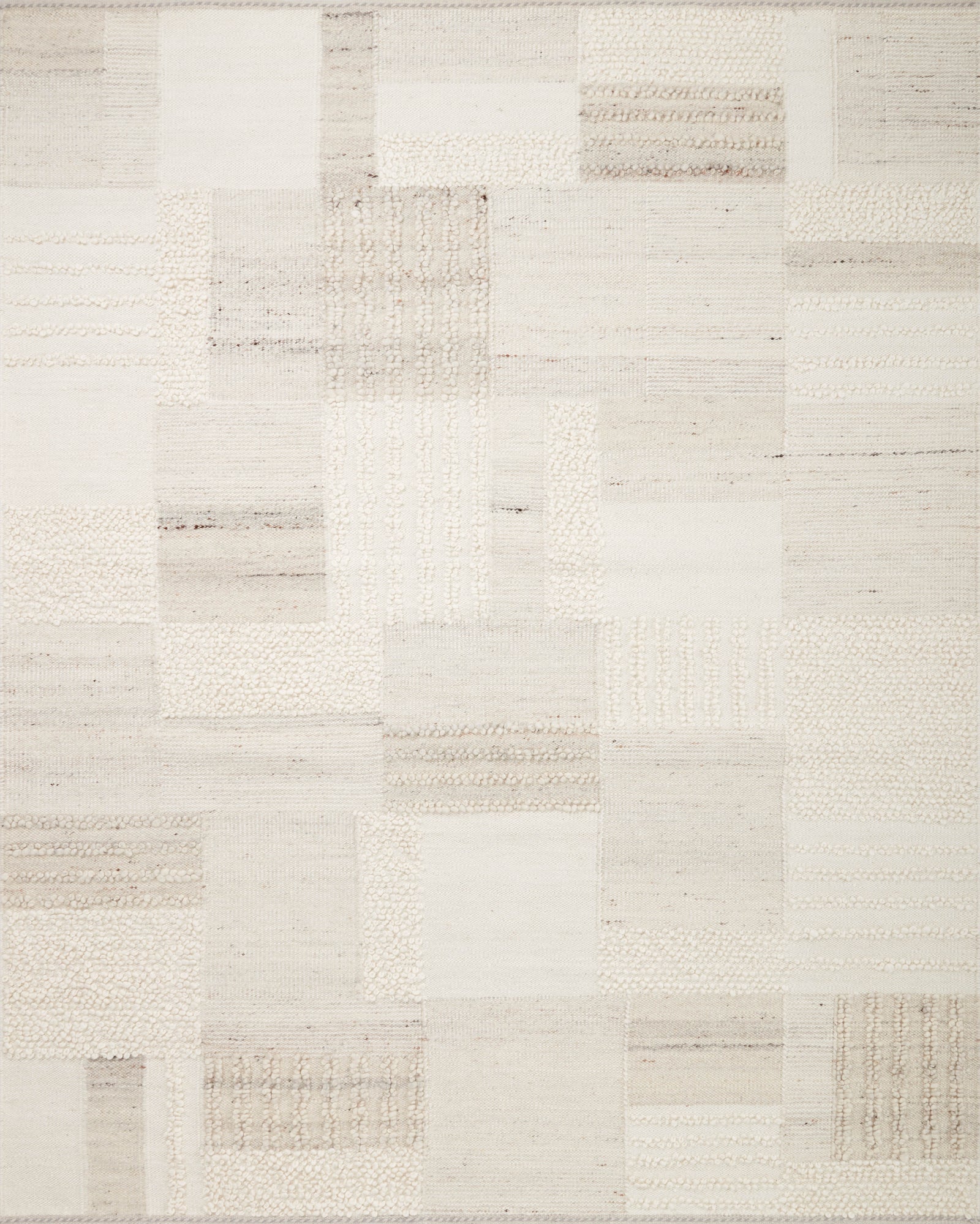 front view of Manfred Ivory / Pebble luxury Rug