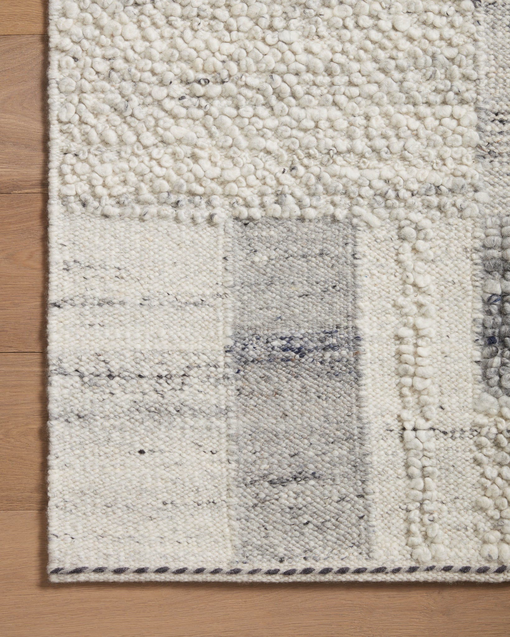 front view of Manfred Slate / Mist luxury Rug