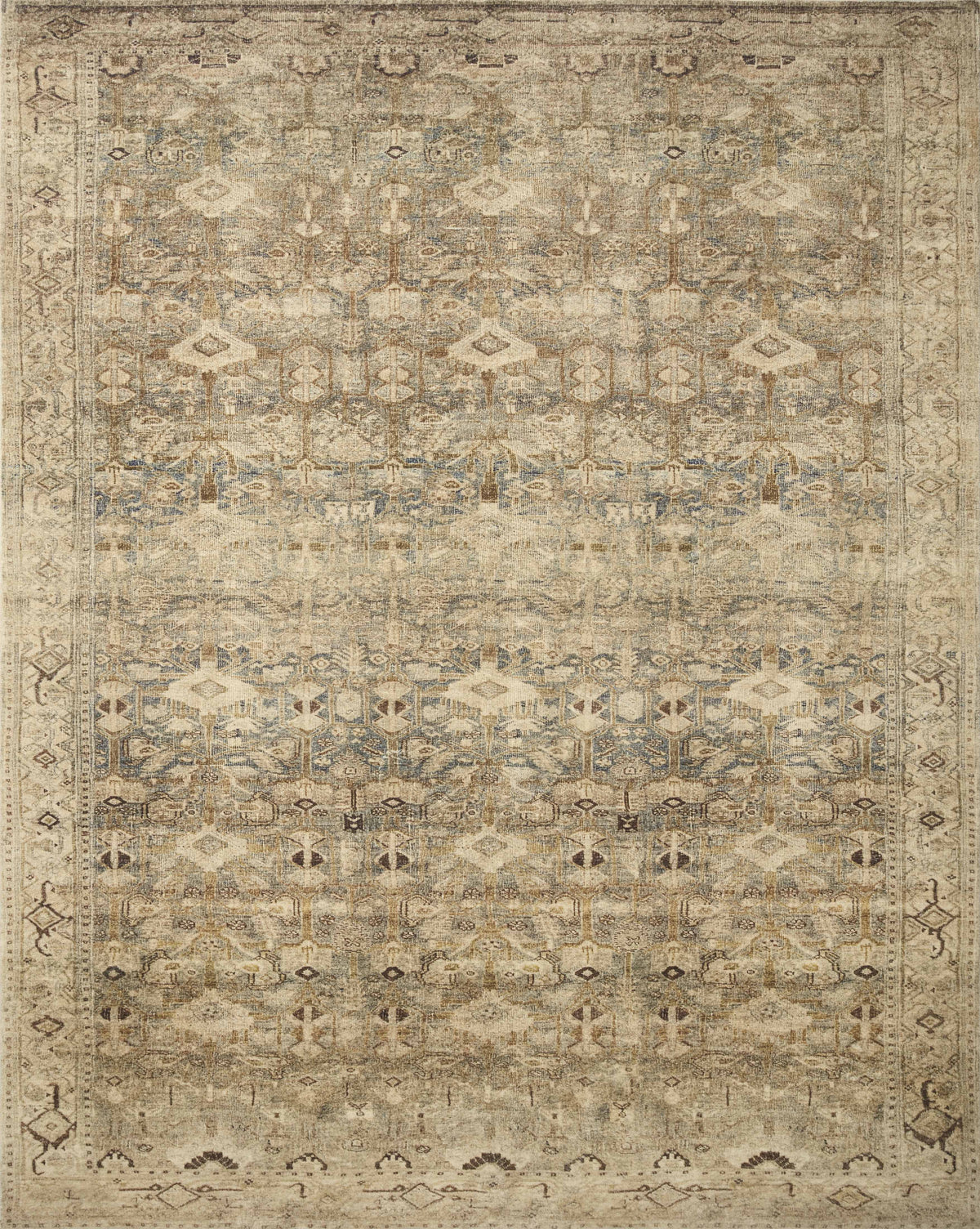 front view of Margot Antique / Sage luxury Rug