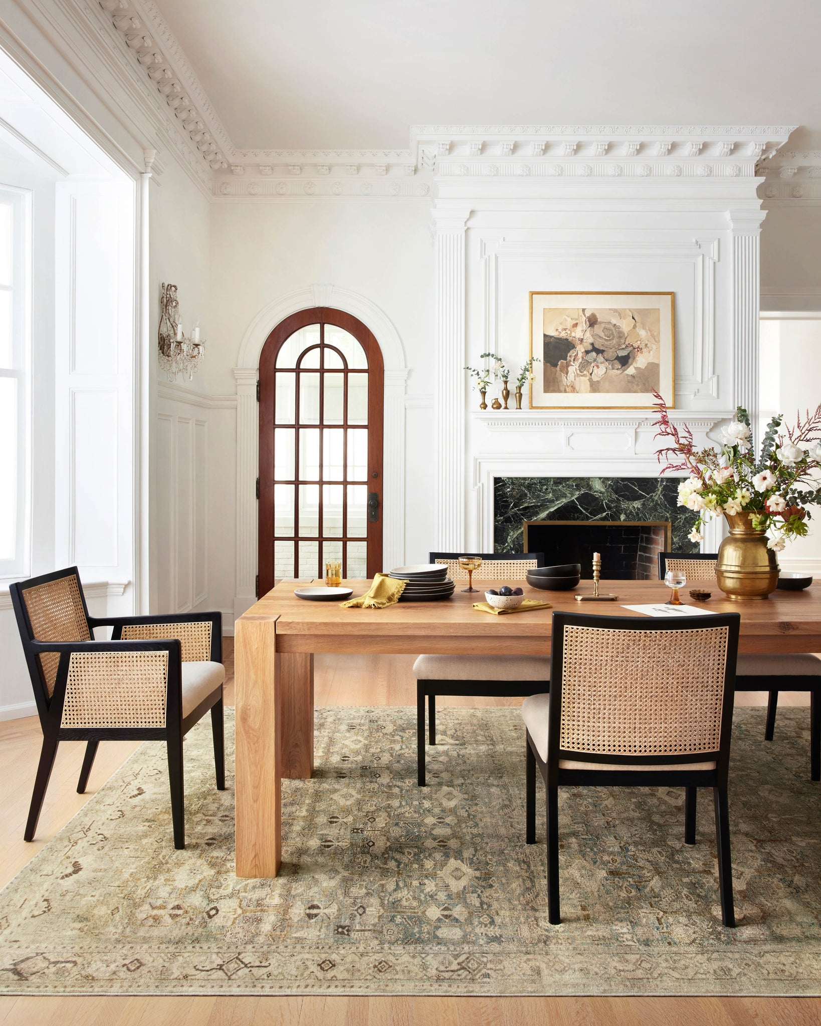 angle view of Margot Antique / Sage luxury Rug