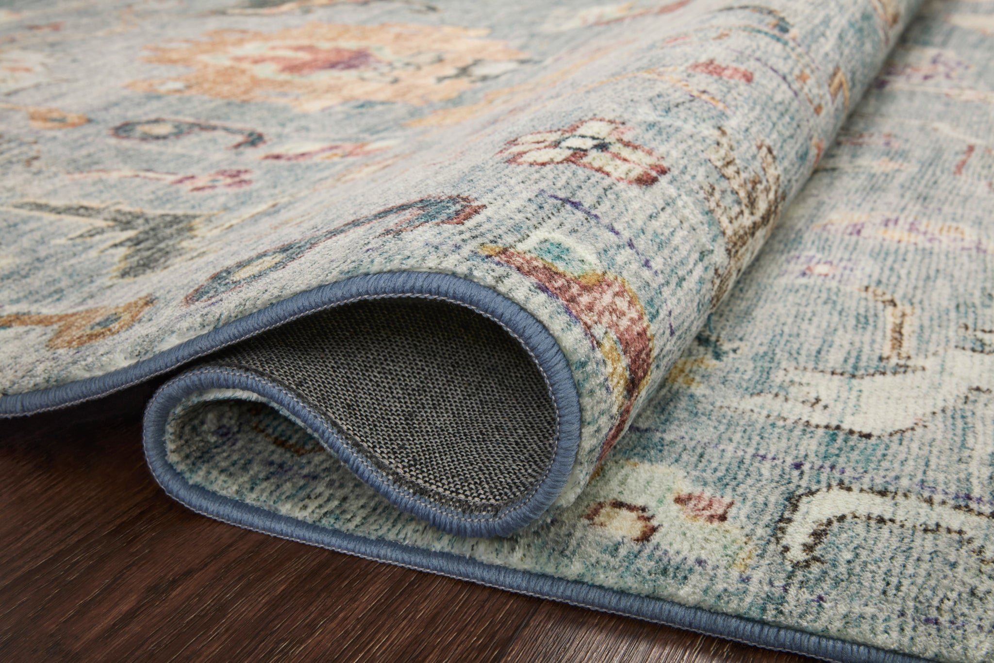 lifestyle view of Margot Denim / Multi luxury Rug