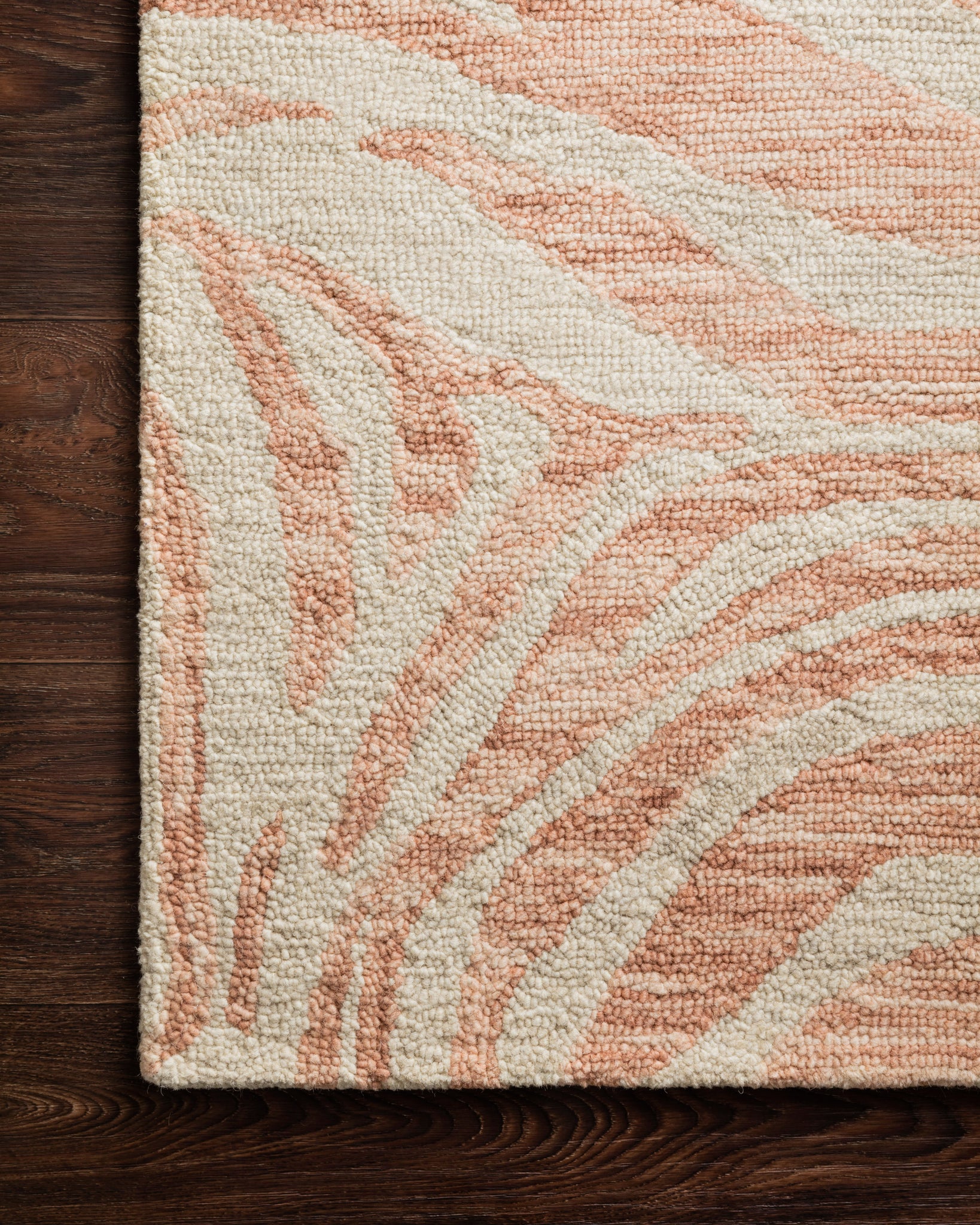 side view of Masai Blush / Ivory luxury Rug