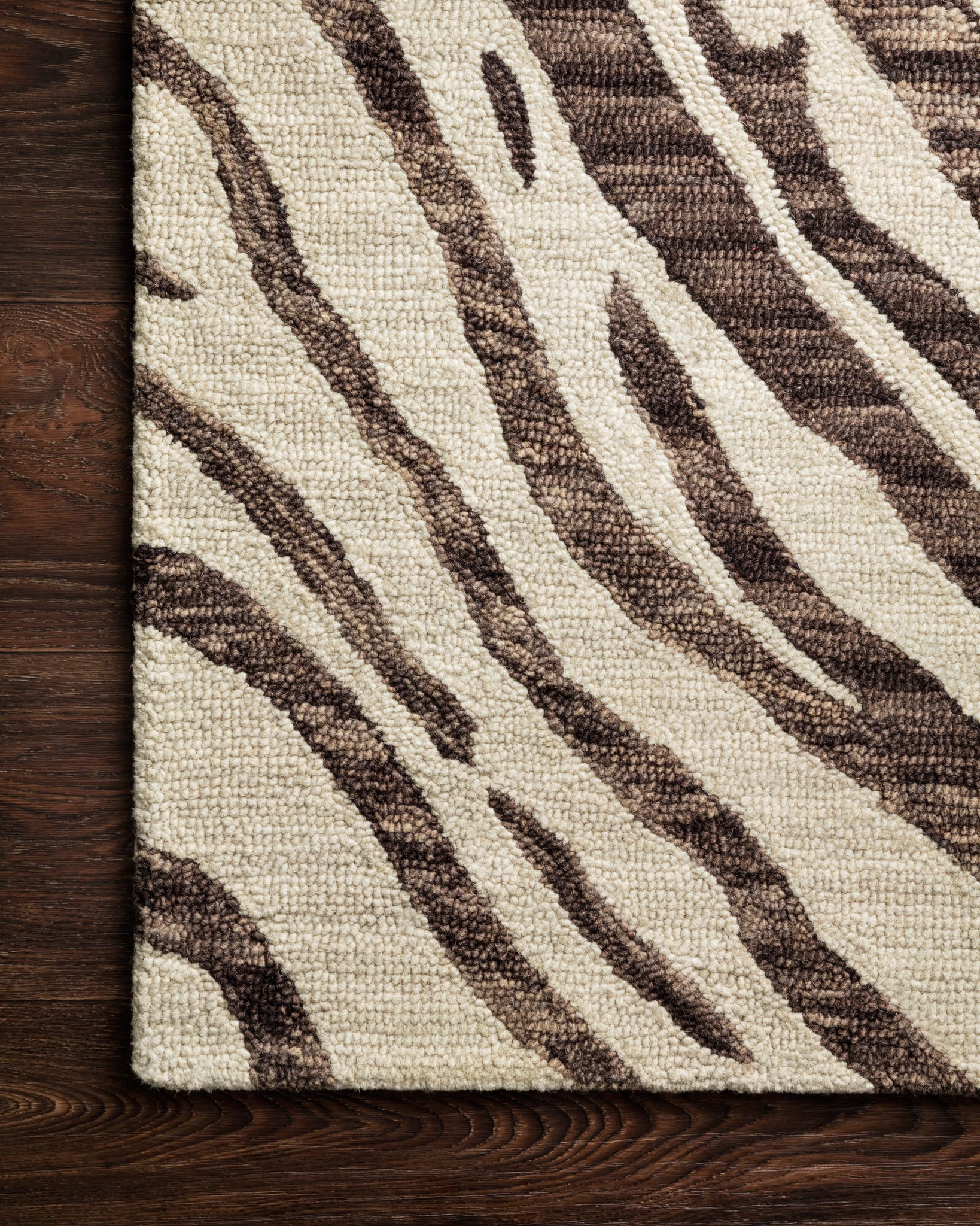 side view of Masai Java / Ivory luxury Rug