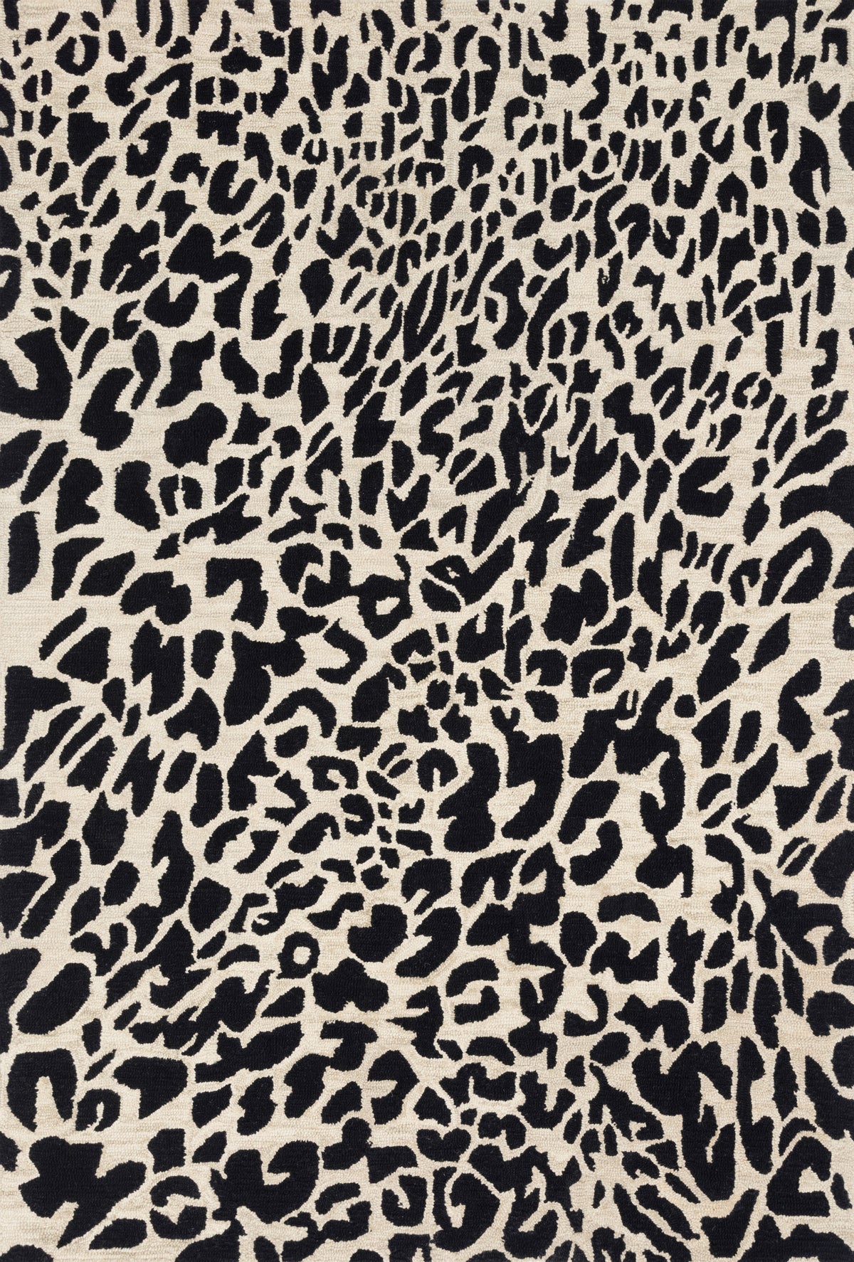 front view of Masai Black / Ivory luxury Rug