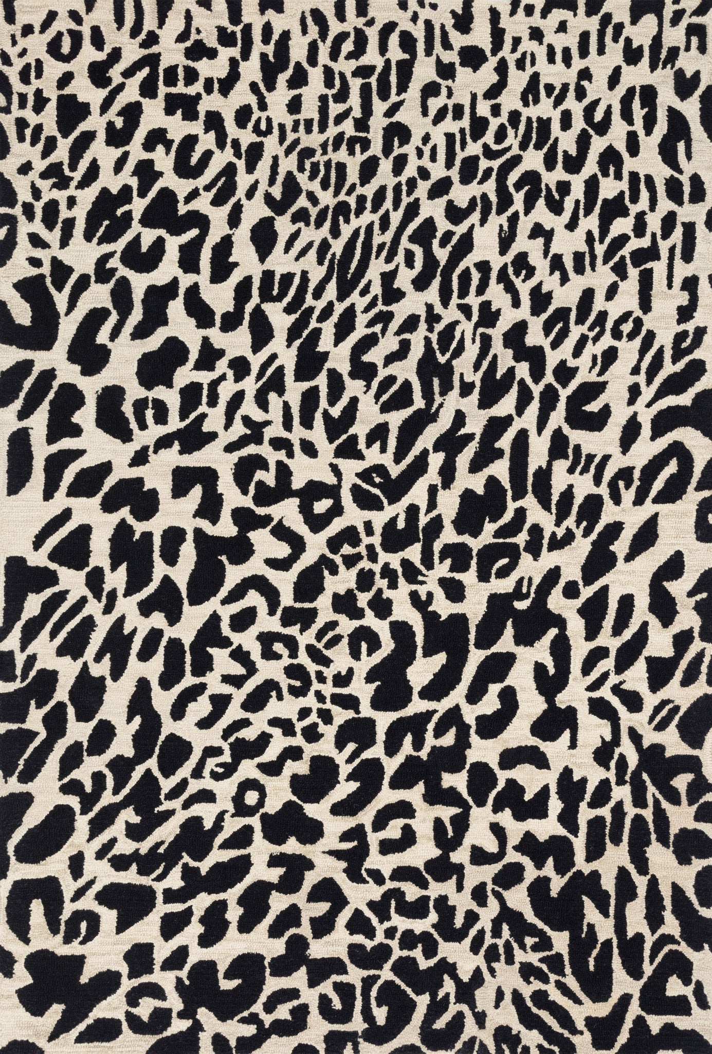 front view of Masai Black / Ivory luxury Rug