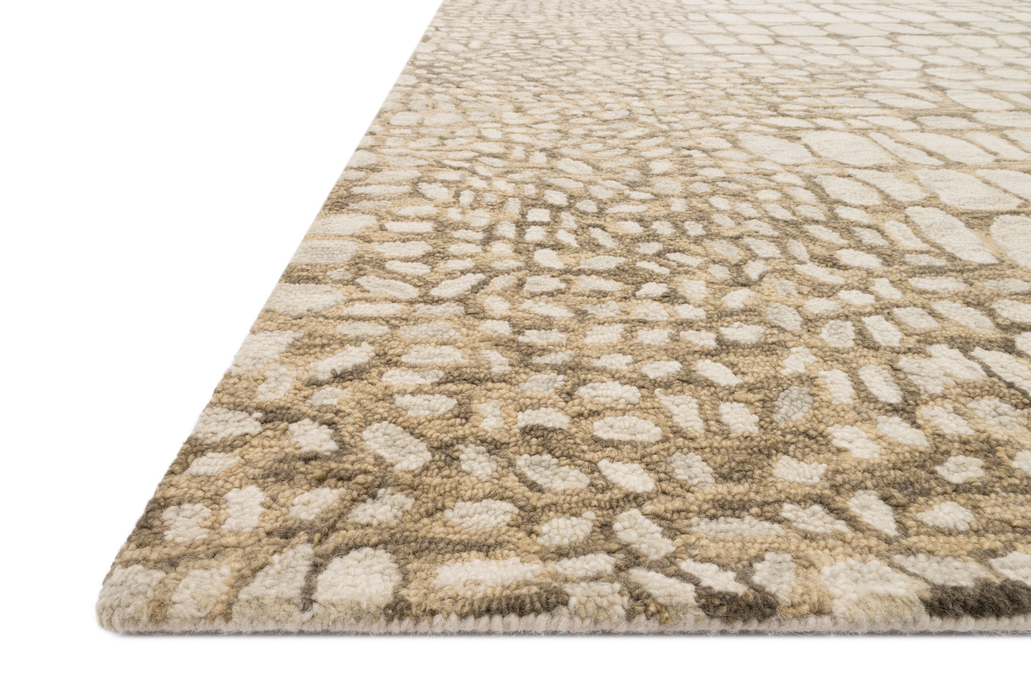 angle view of Masai Neutral luxury Rug