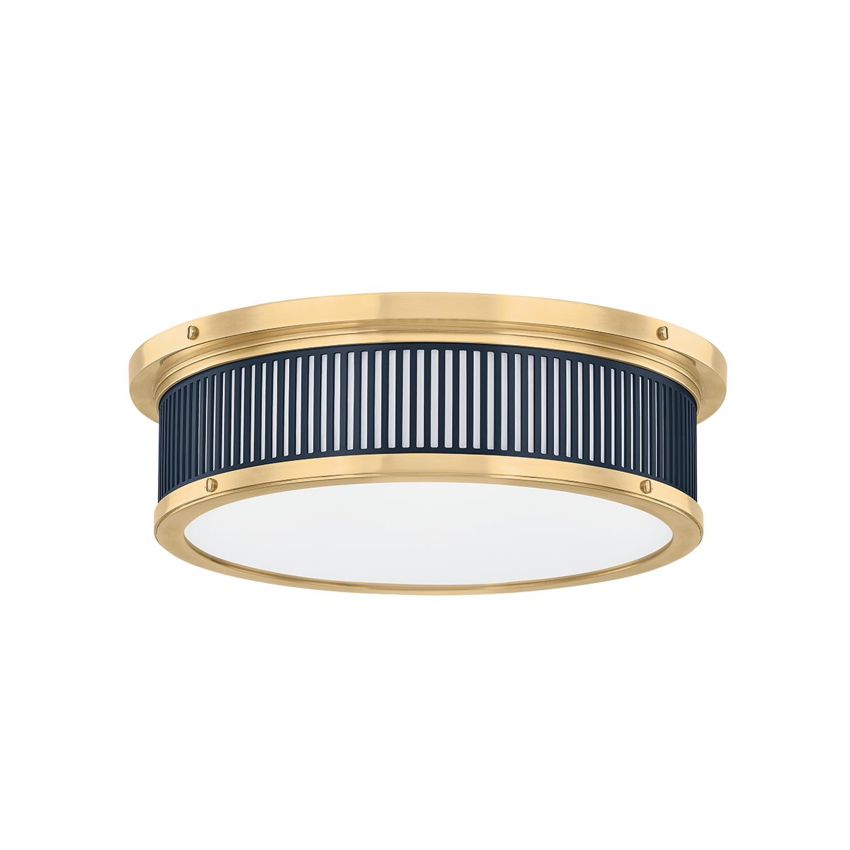 Ashdown Flush Mount in Aged Brass