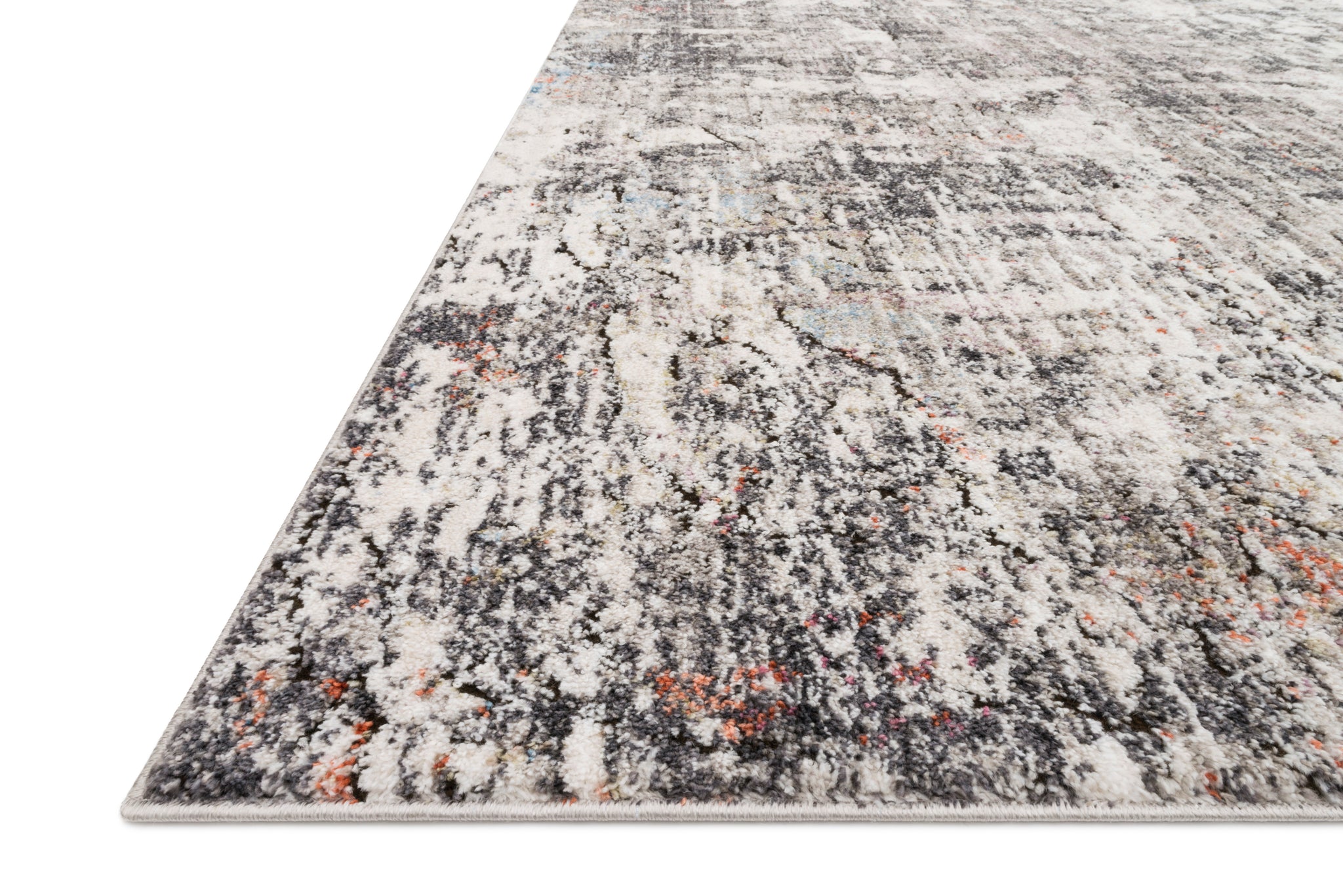 angle view of Medusa Ivory / Granite luxury Rug
