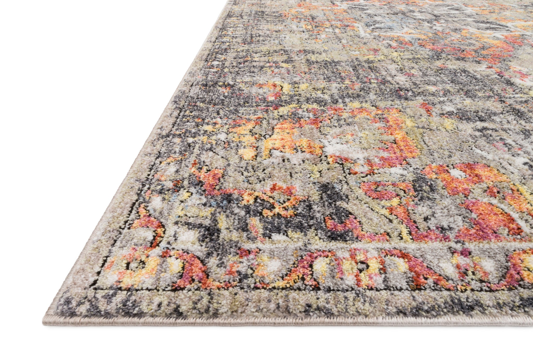 angle view of Medusa Taupe / Sunset luxury Rug