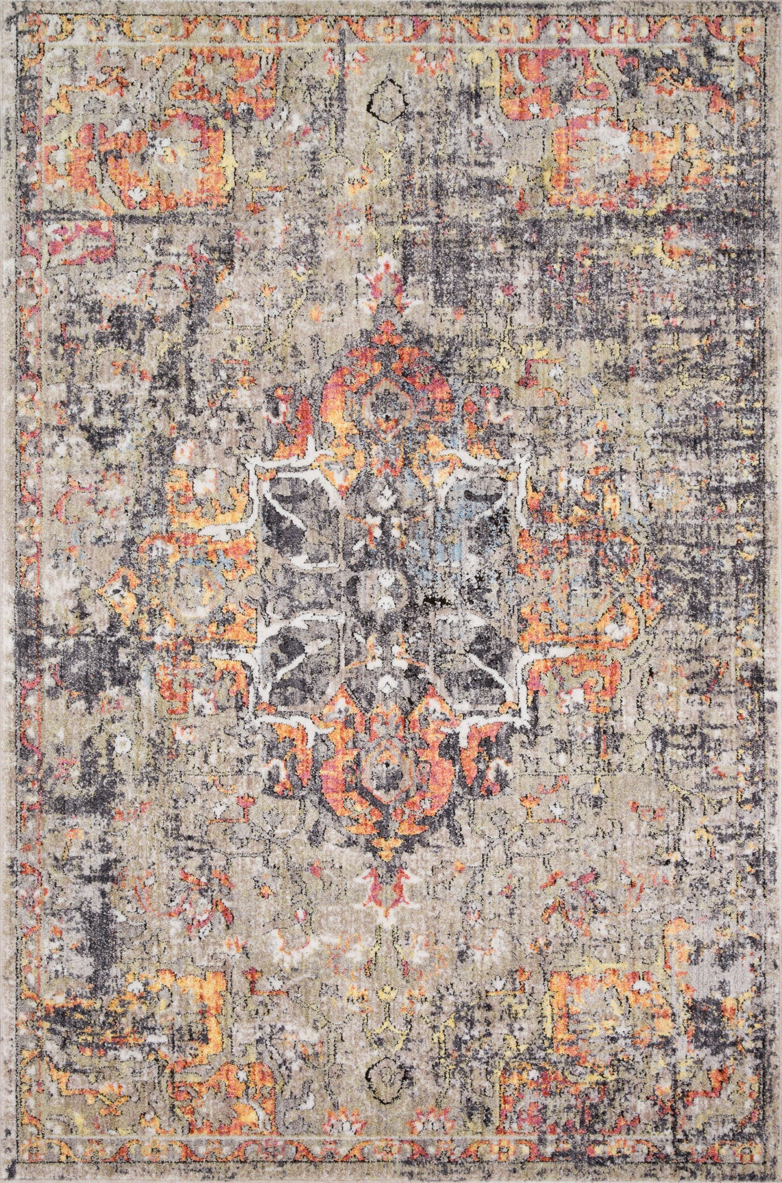 front view of Medusa Taupe / Sunset luxury Rug