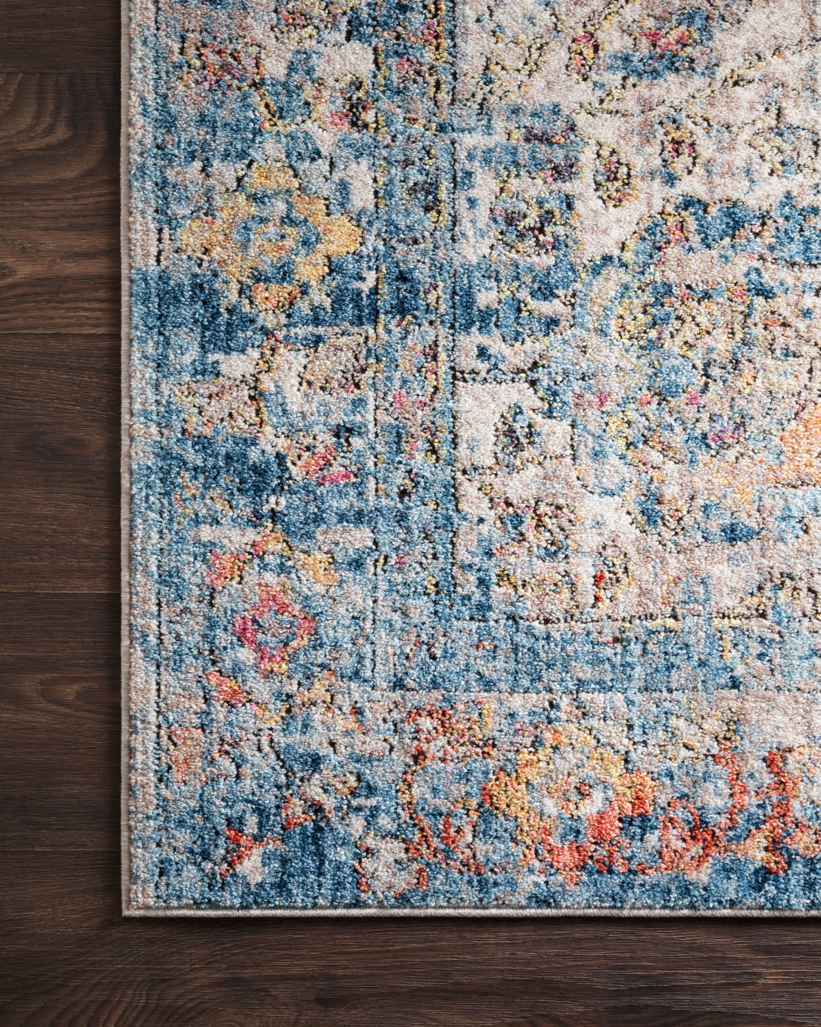 side view of Medusa Blue / Multi luxury Rug