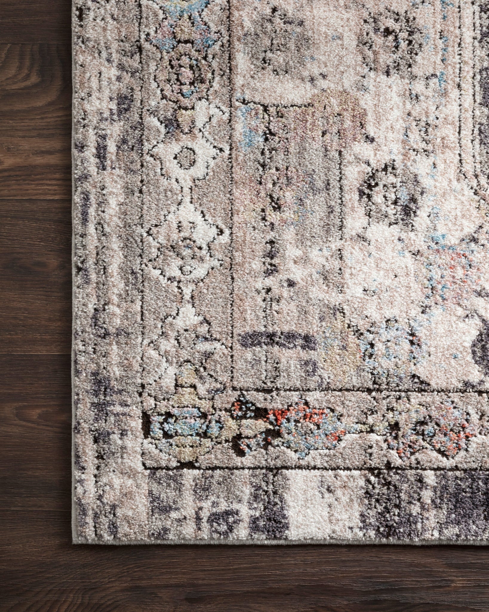 side view of Medusa Natural / Stone luxury Rug