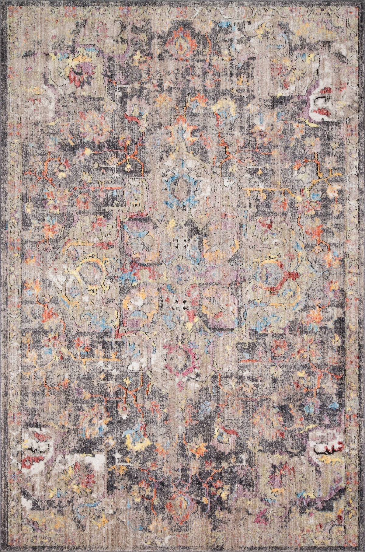 front view of Medusa Charcoal / Fiesta luxury Rug