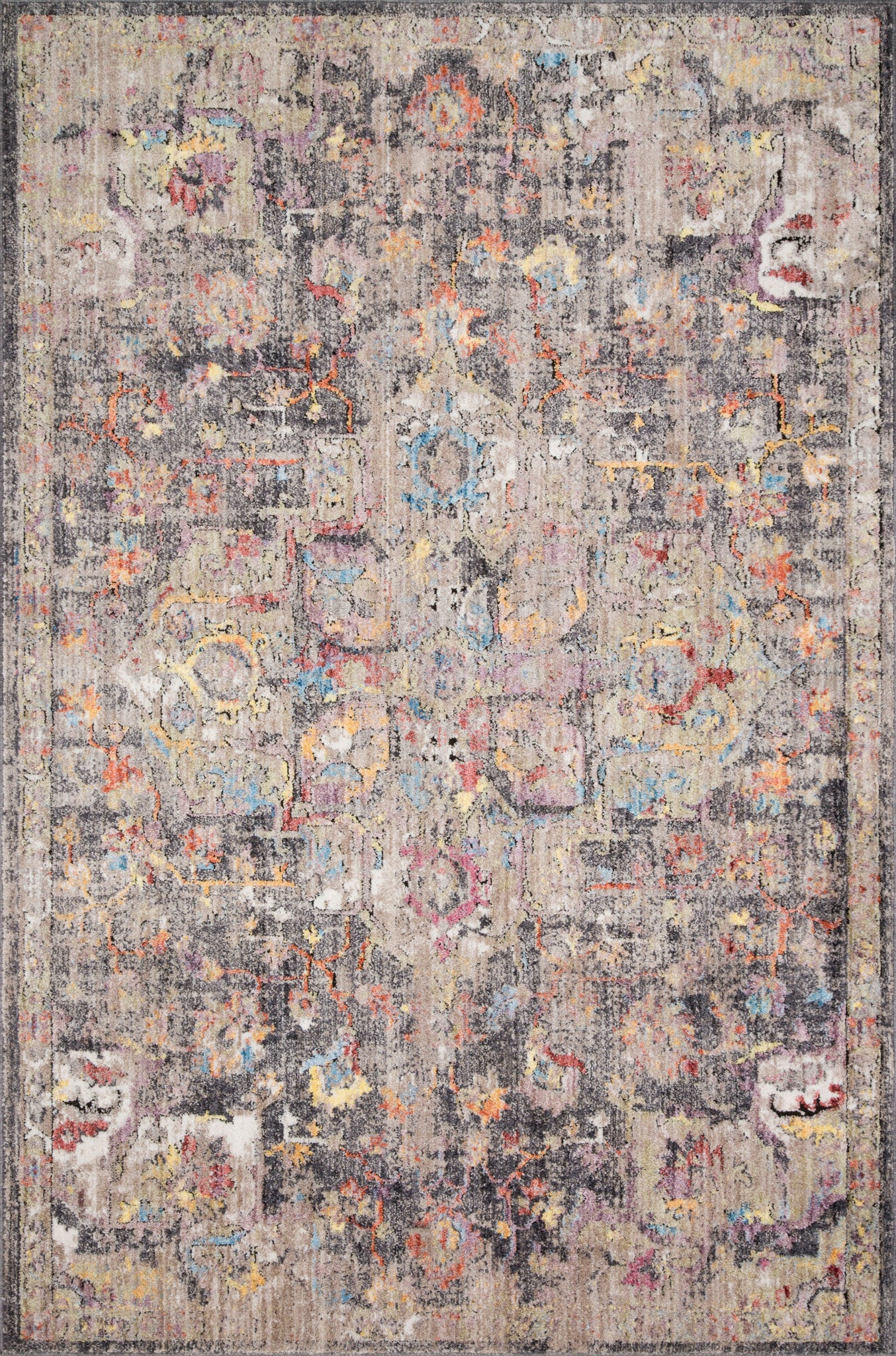 front view of Medusa Charcoal / Fiesta luxury Rug