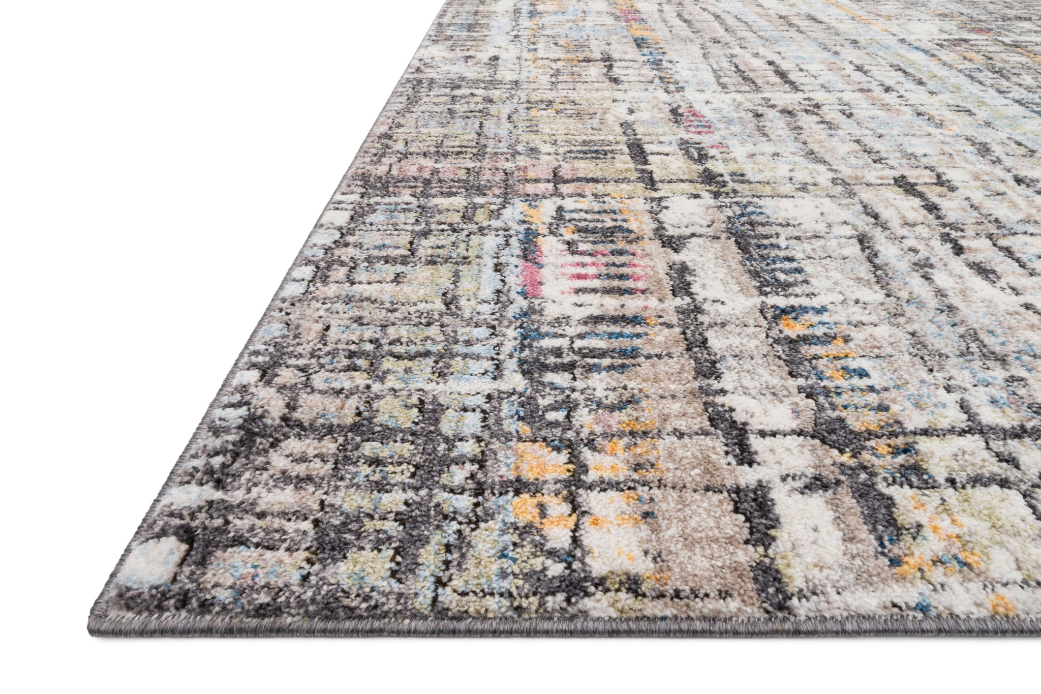 angle view of Medusa Charcoal / Multi luxury Rug