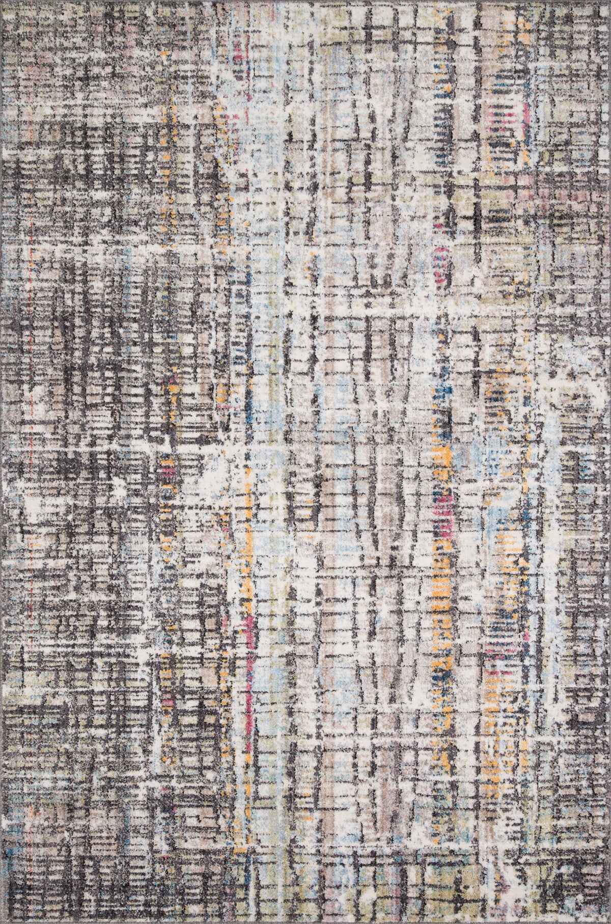 front view of Medusa Charcoal / Multi luxury Rug