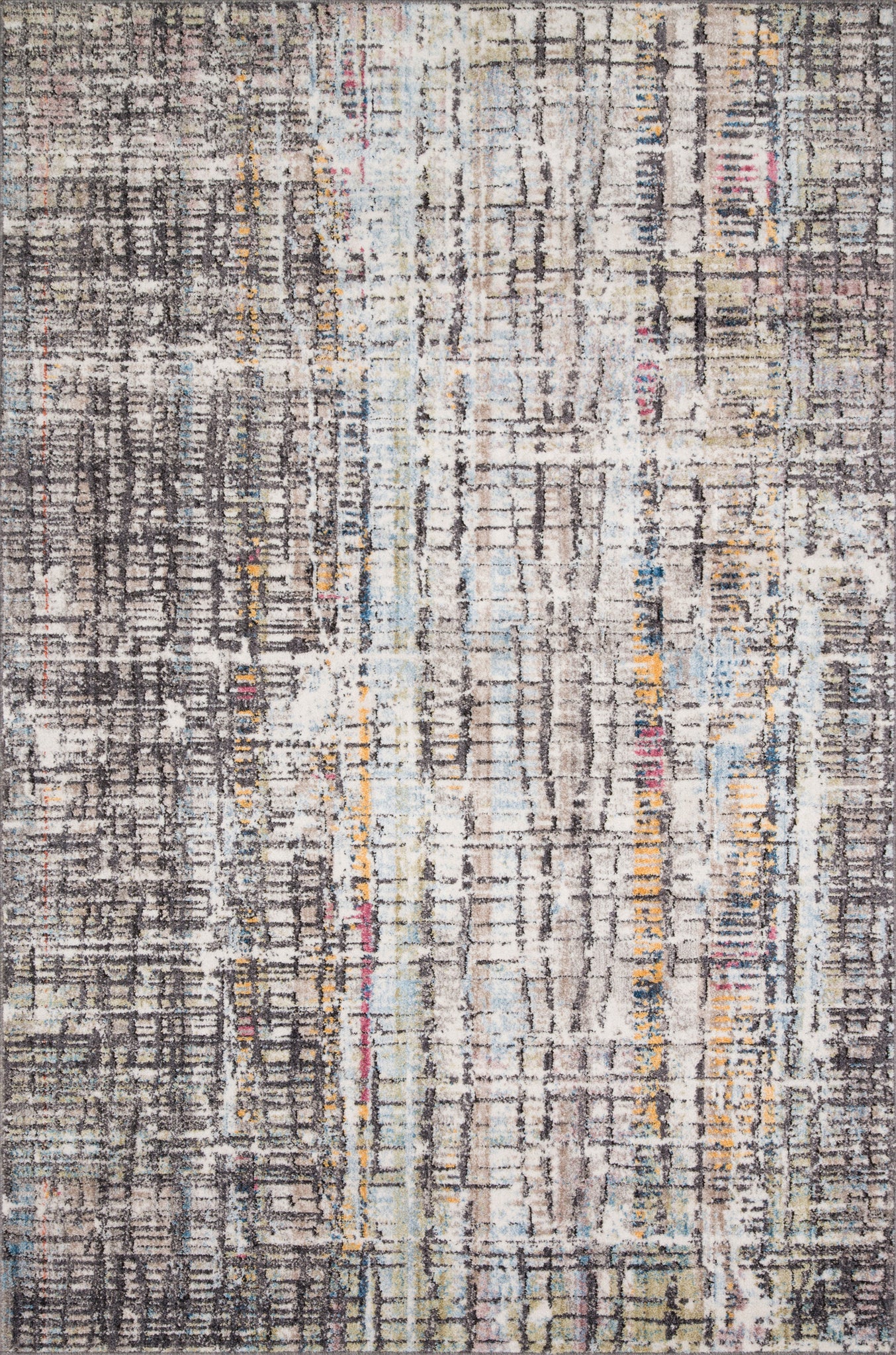 front view of Medusa Charcoal / Multi luxury Rug