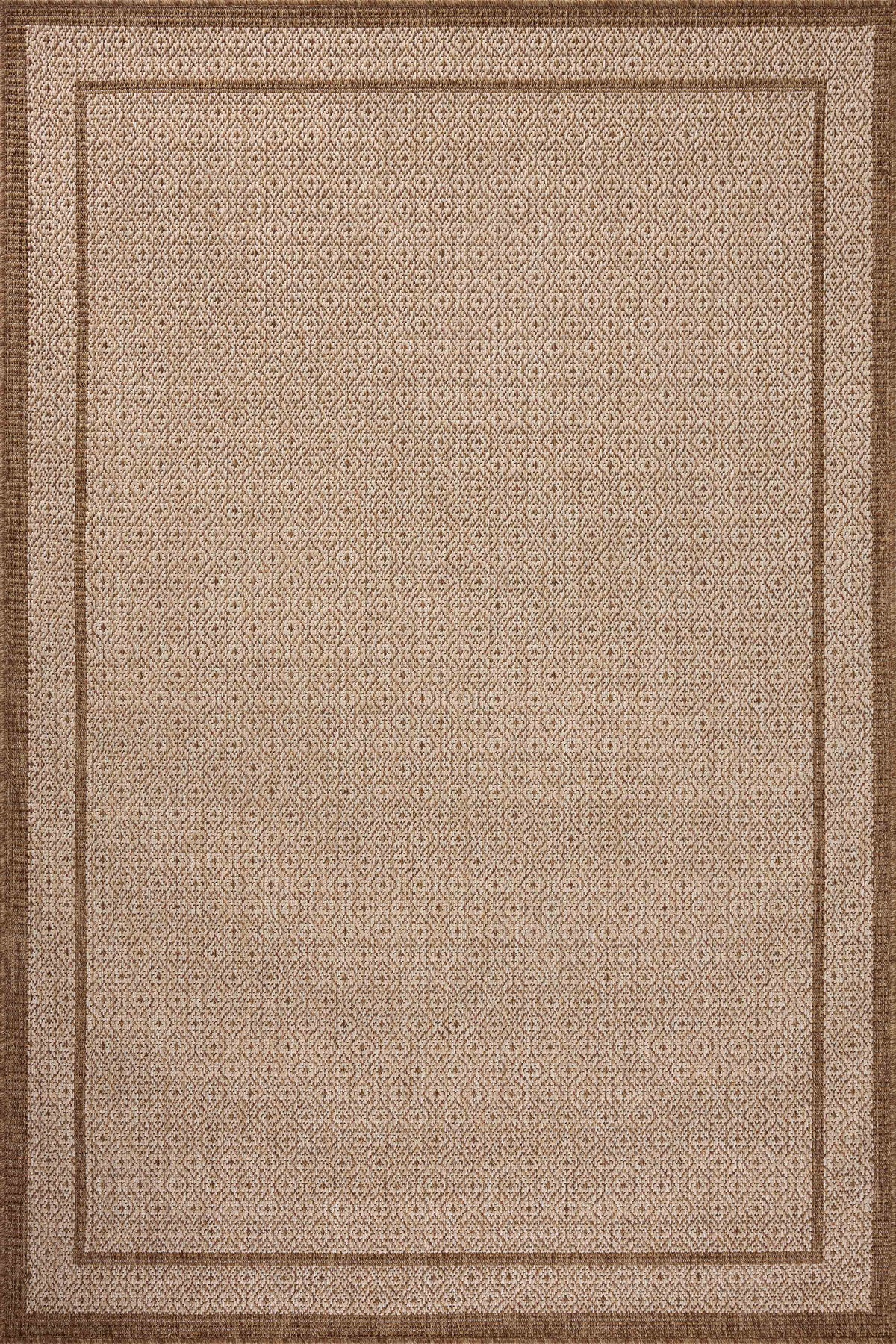 front view of Merrick Chestnut / Oatmeal luxury Rug